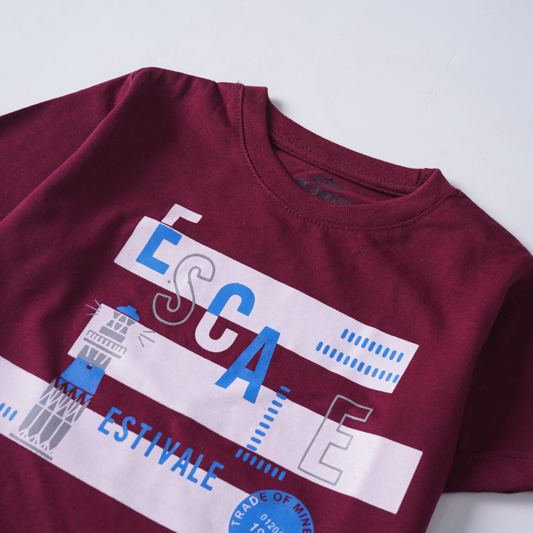 Infant Boys Half Sleeves-Printed T-Shirt (Escape)