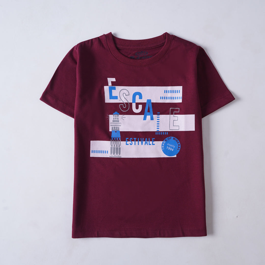 Infant Boys Half Sleeves-Printed T-Shirt (Escape)