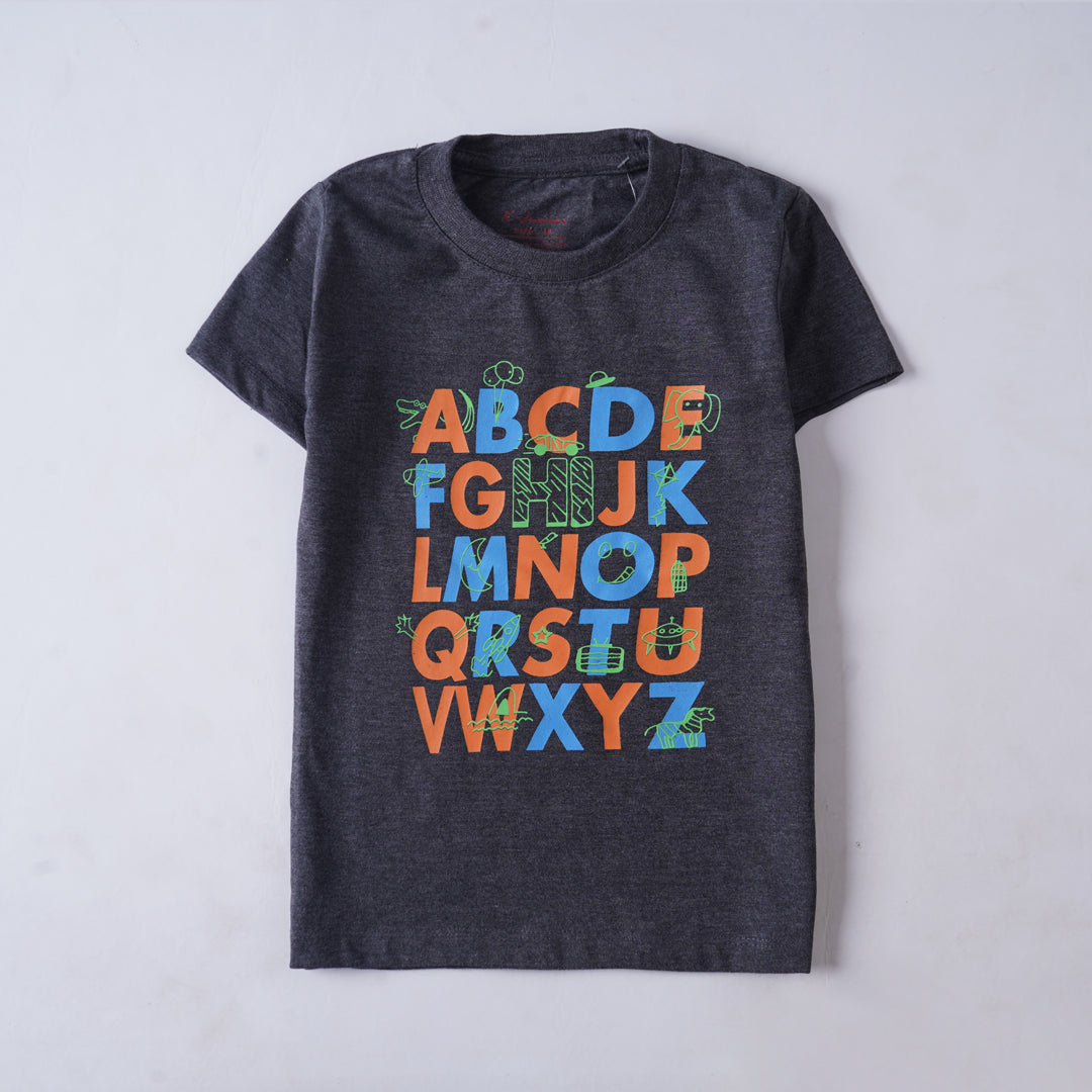 Infant Boys Half Sleeves-Printed T-Shirt (ABC)