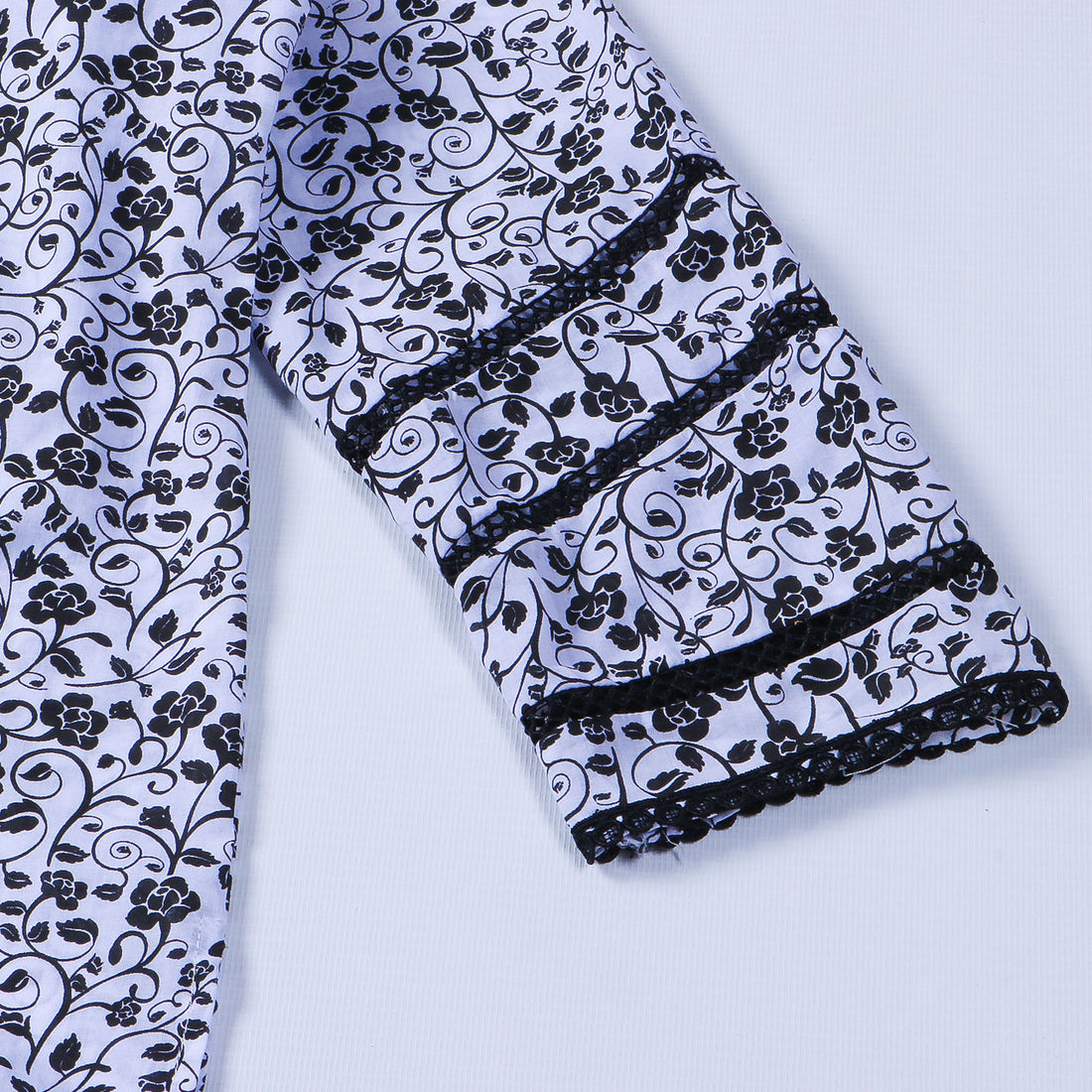 Women's 2Pcs Printed Suit Color White-Black