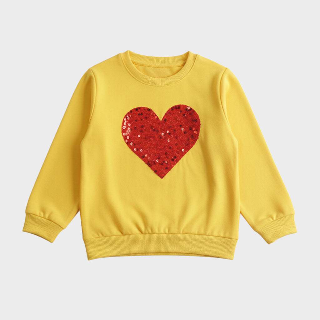 Girls Terry sweatshirt (Heart-Sequence)