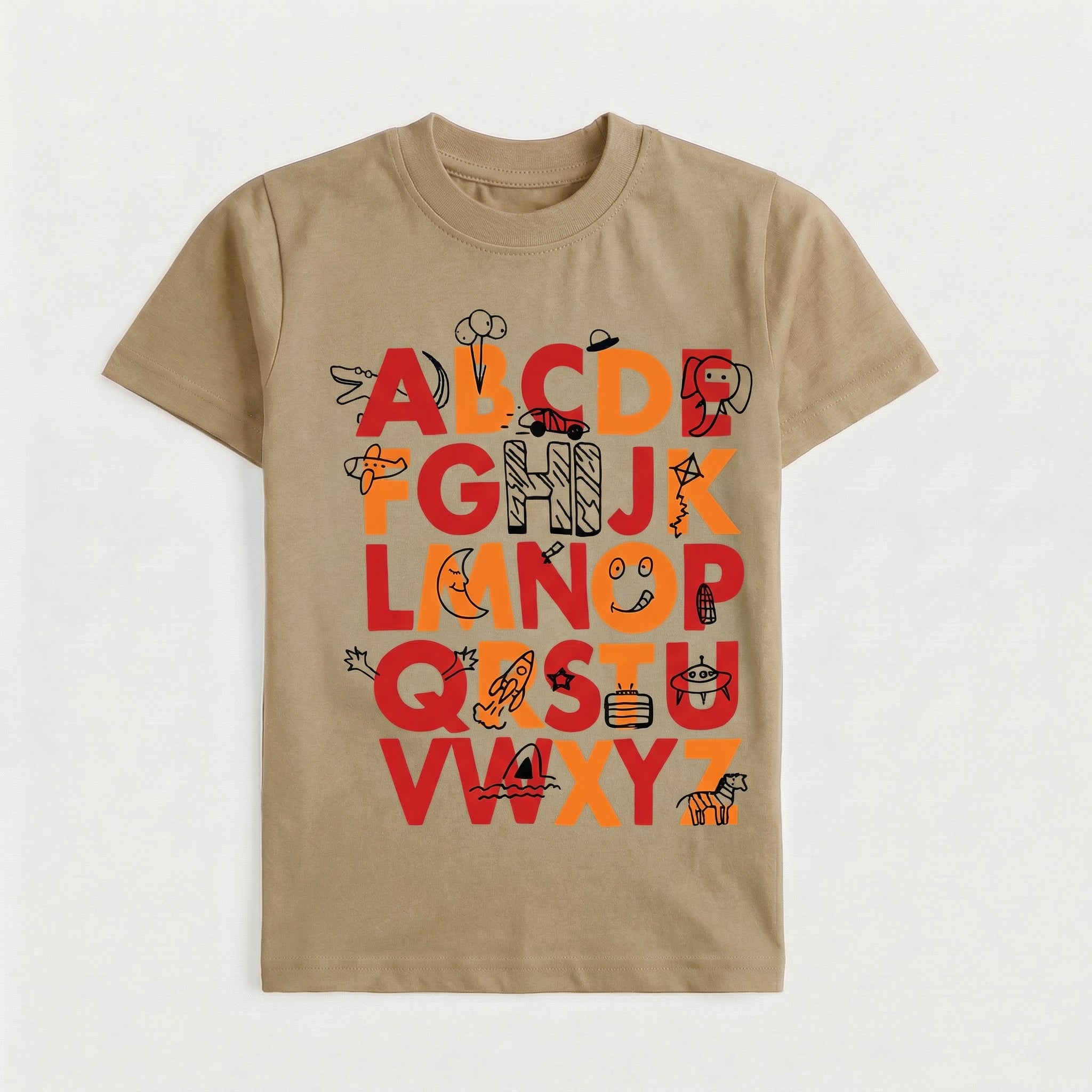 Boys Half Sleeves-Printed T-Shirt (ABC)