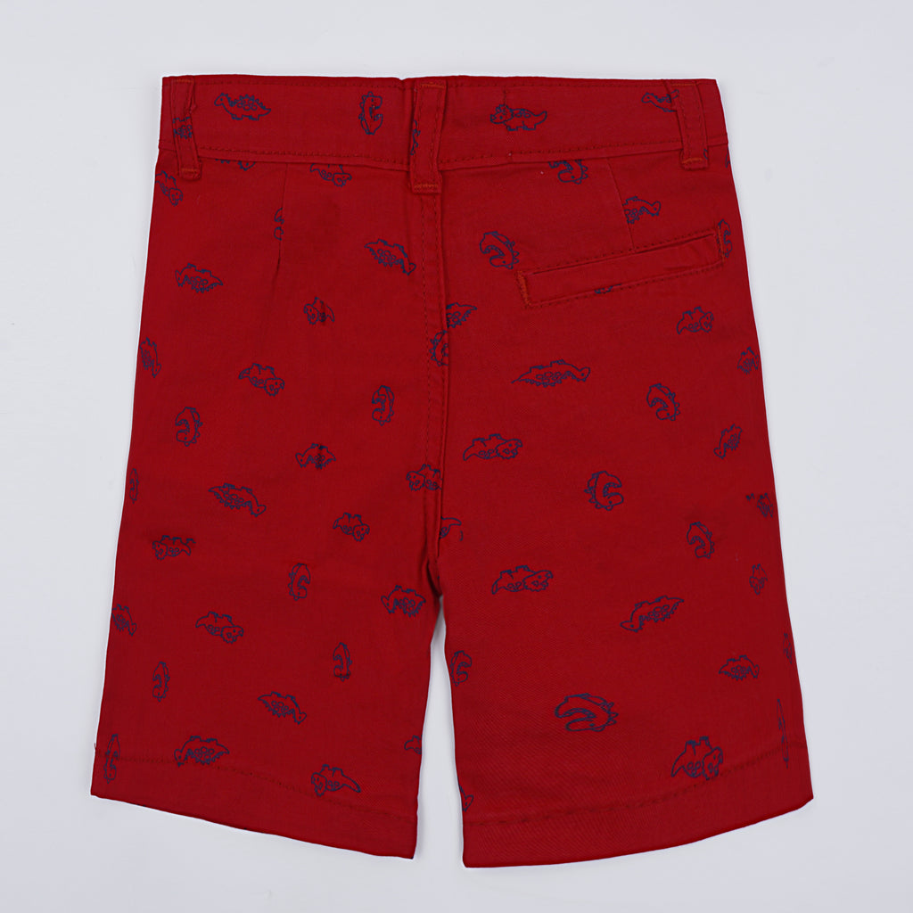 Mud Kingdom Boys' Chino Shorts - Cute Patterned Casual Shorts With 2 Pockets For Toddler & Little Kids