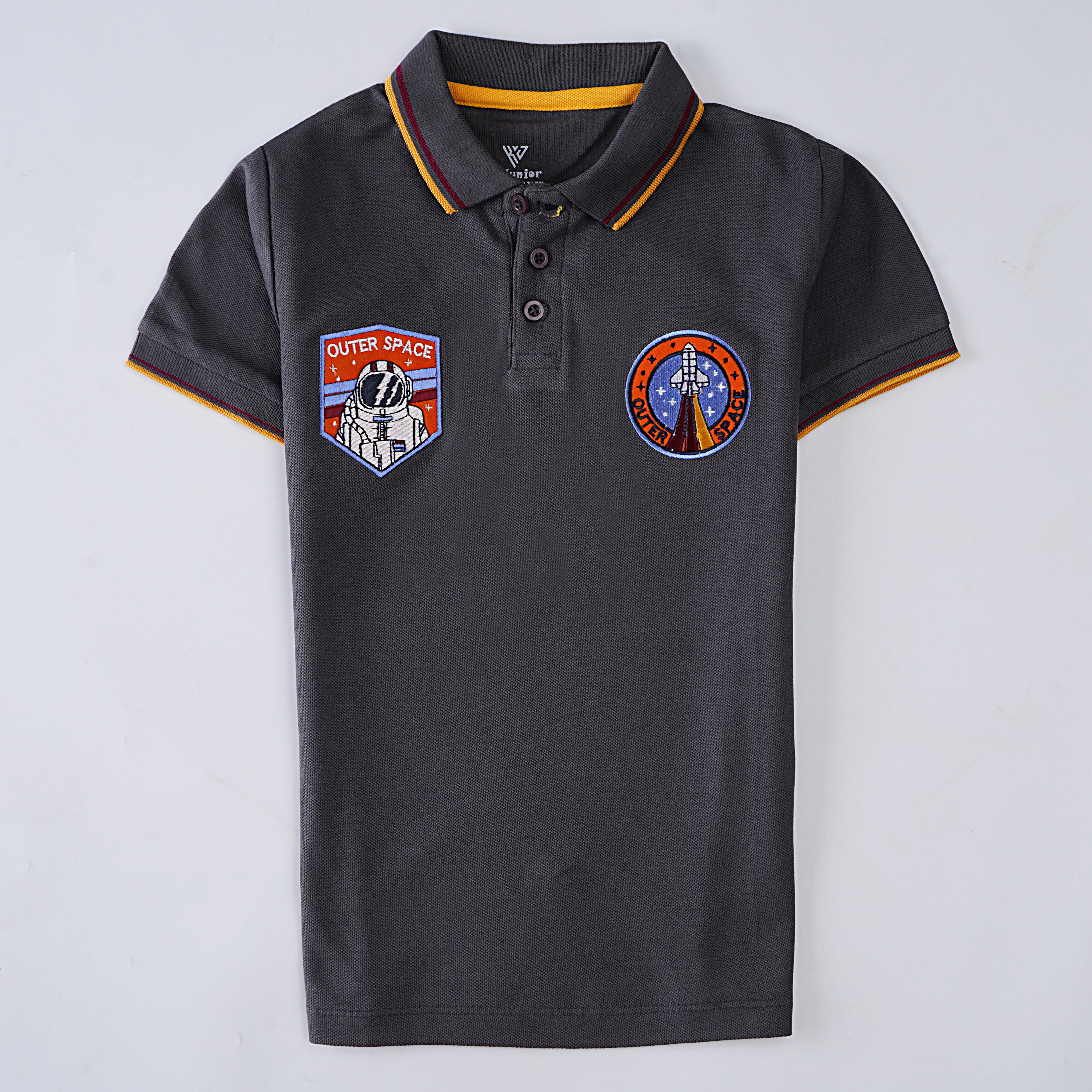 Boys Half Sleeves Polo T-Shirt (Outer-Space)
