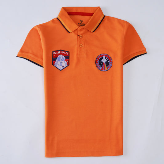 Boys Half Sleeves Polo T-Shirt (Outer-Space)