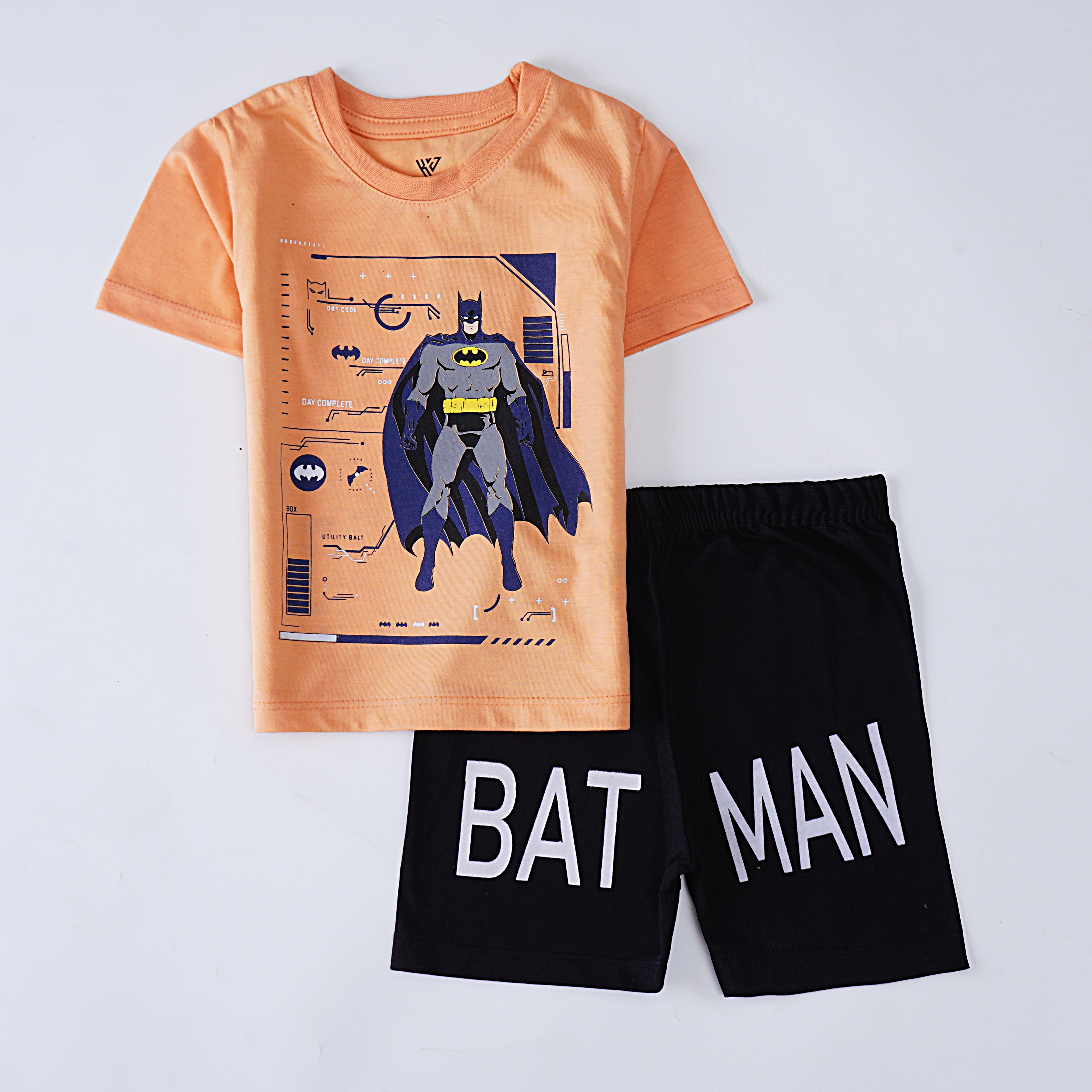 Boys Half Sleeves 2 Piece Suit (batman)