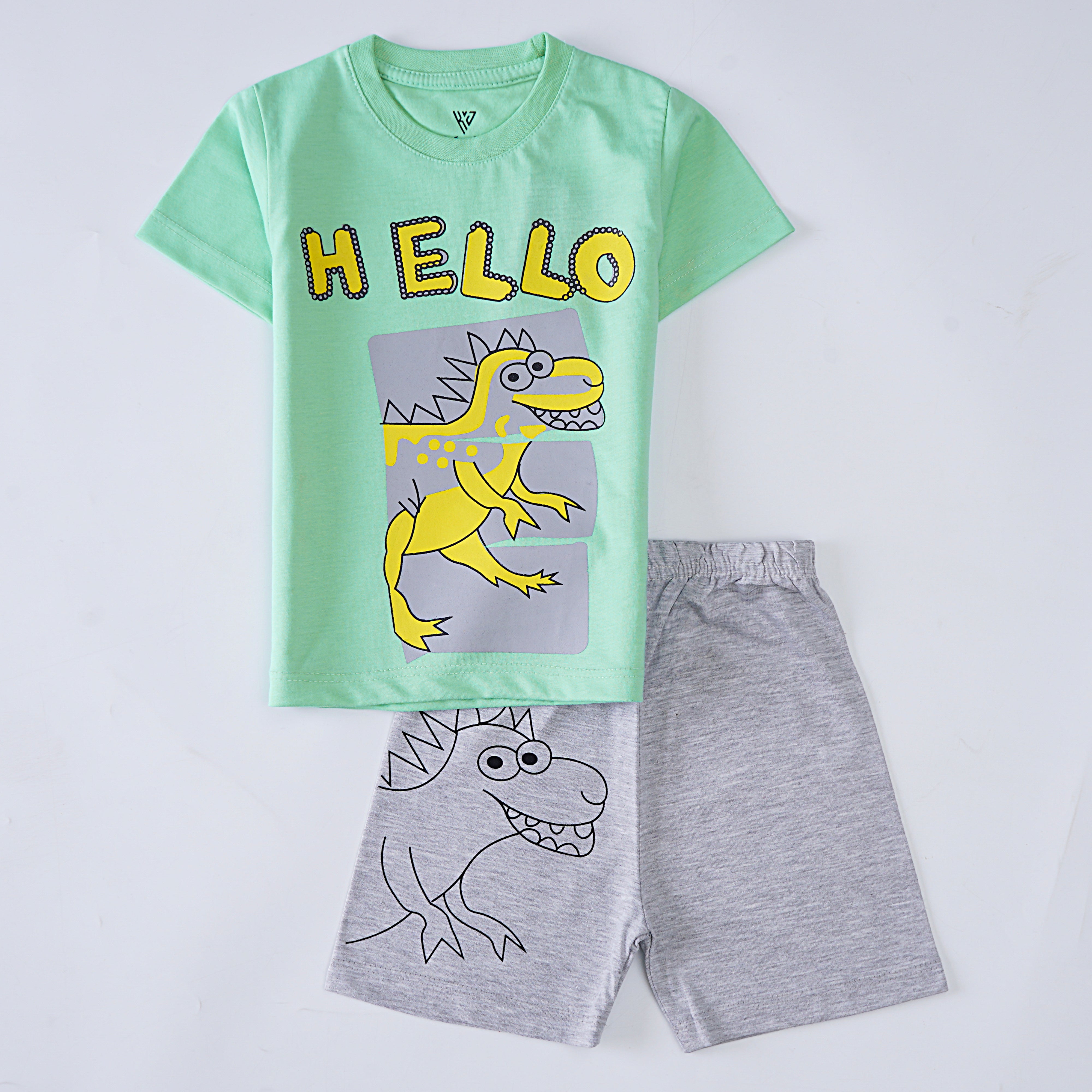 Boys Half Sleeves 2 Piece Suit (Hello)