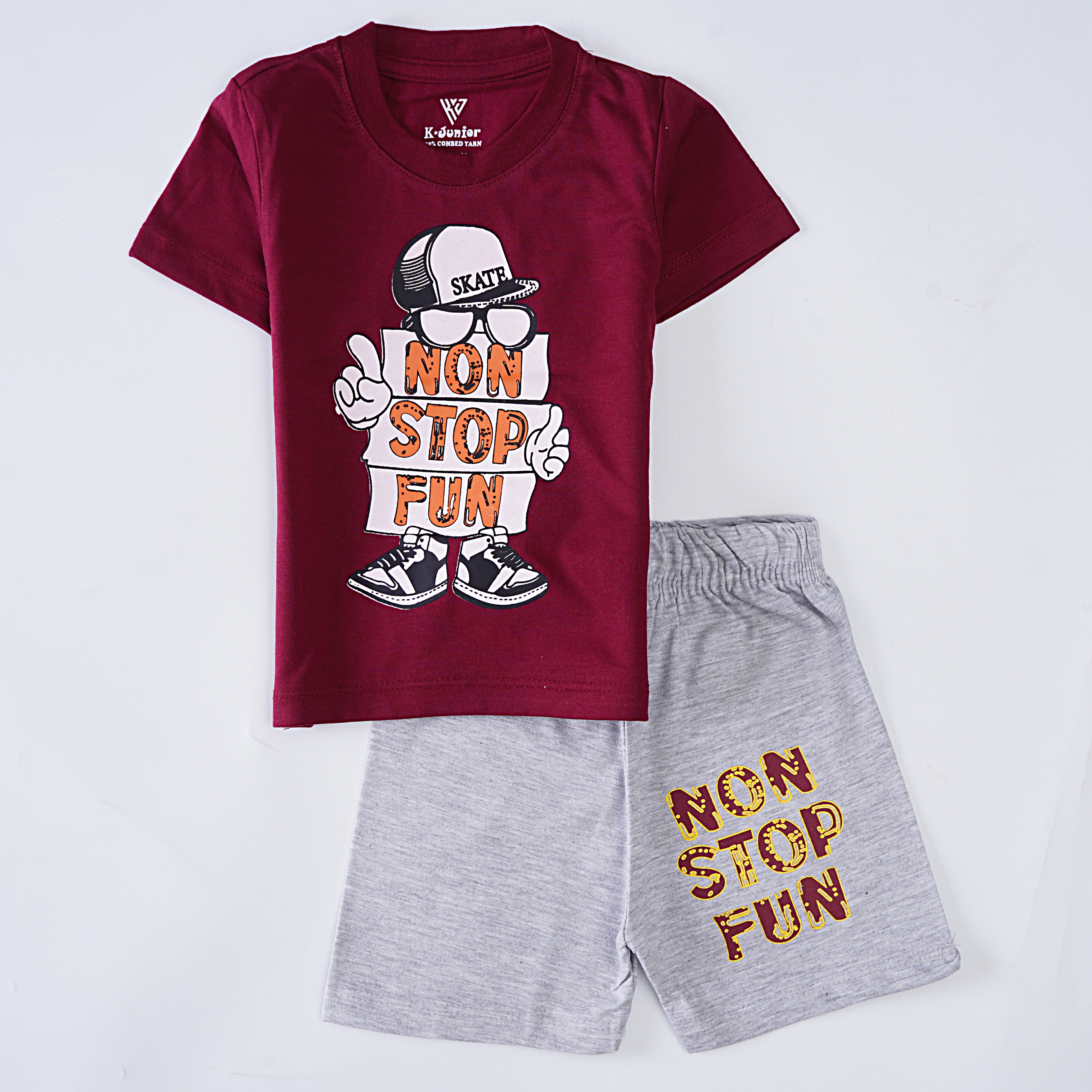 Boys Half Sleeves 2 Piece Suit (Non Stop Fun)