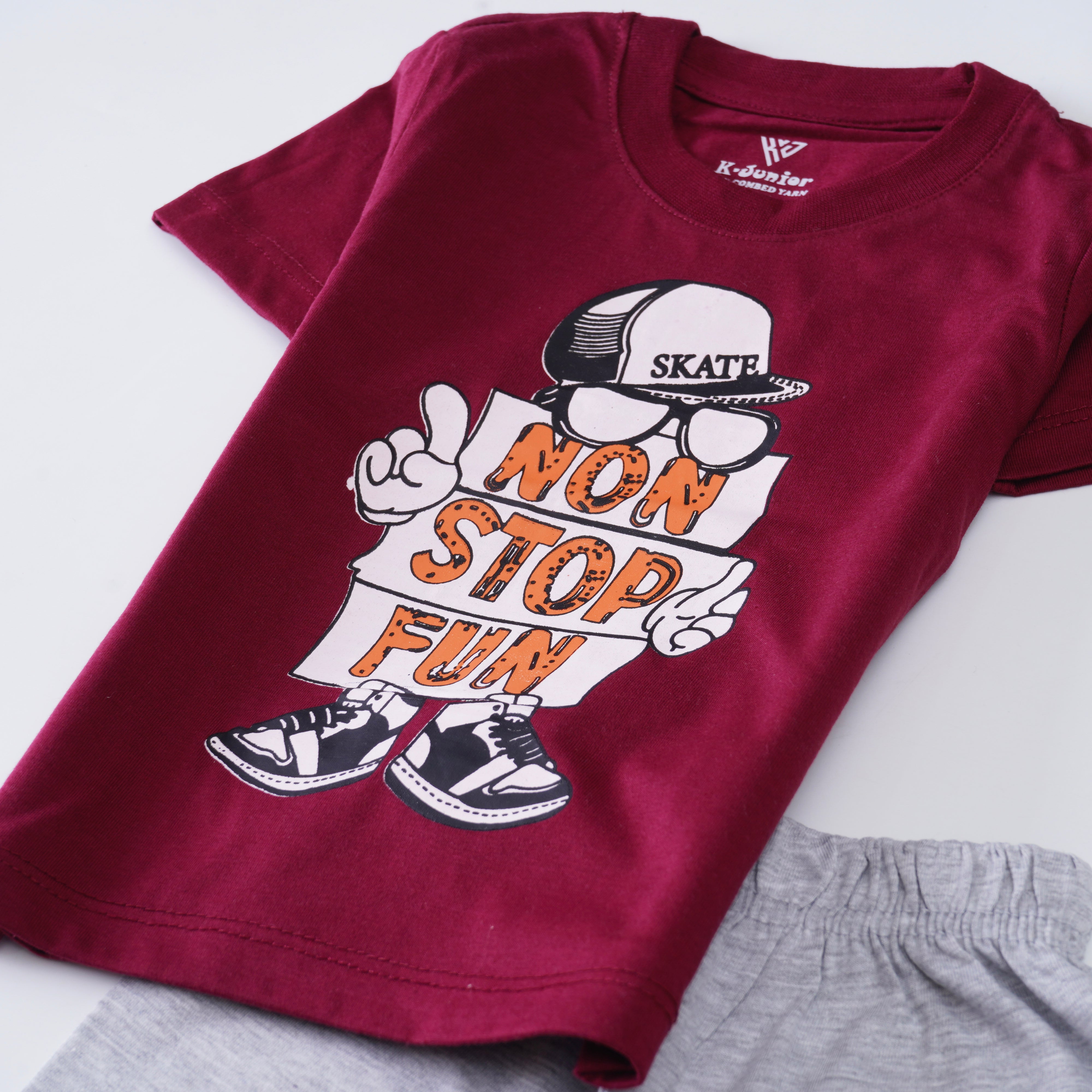 Boys Half Sleeves 2 Piece Suit (Non Stop Fun)