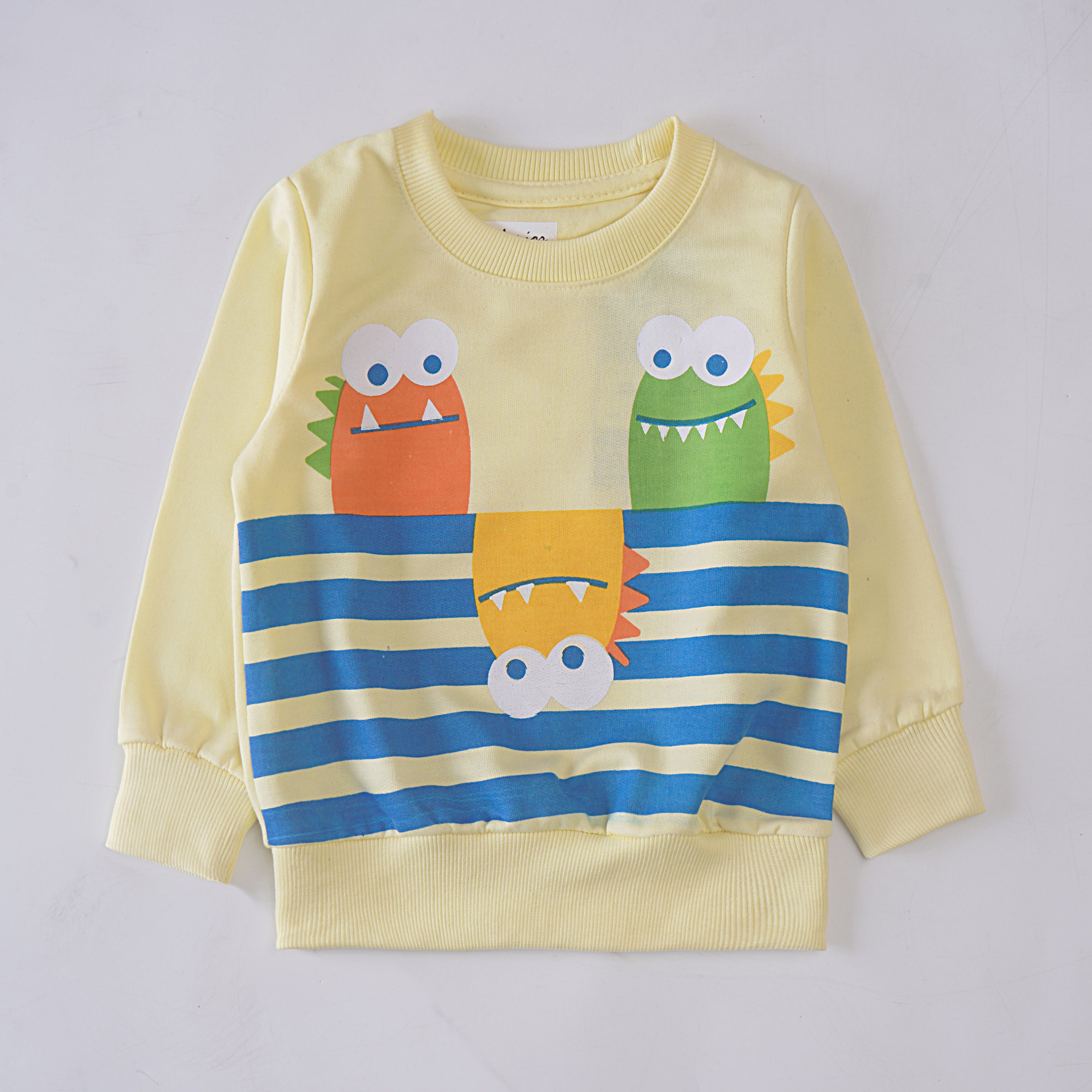 Boys Printed Full Sleeve Sweat T-Shirt (Monster)