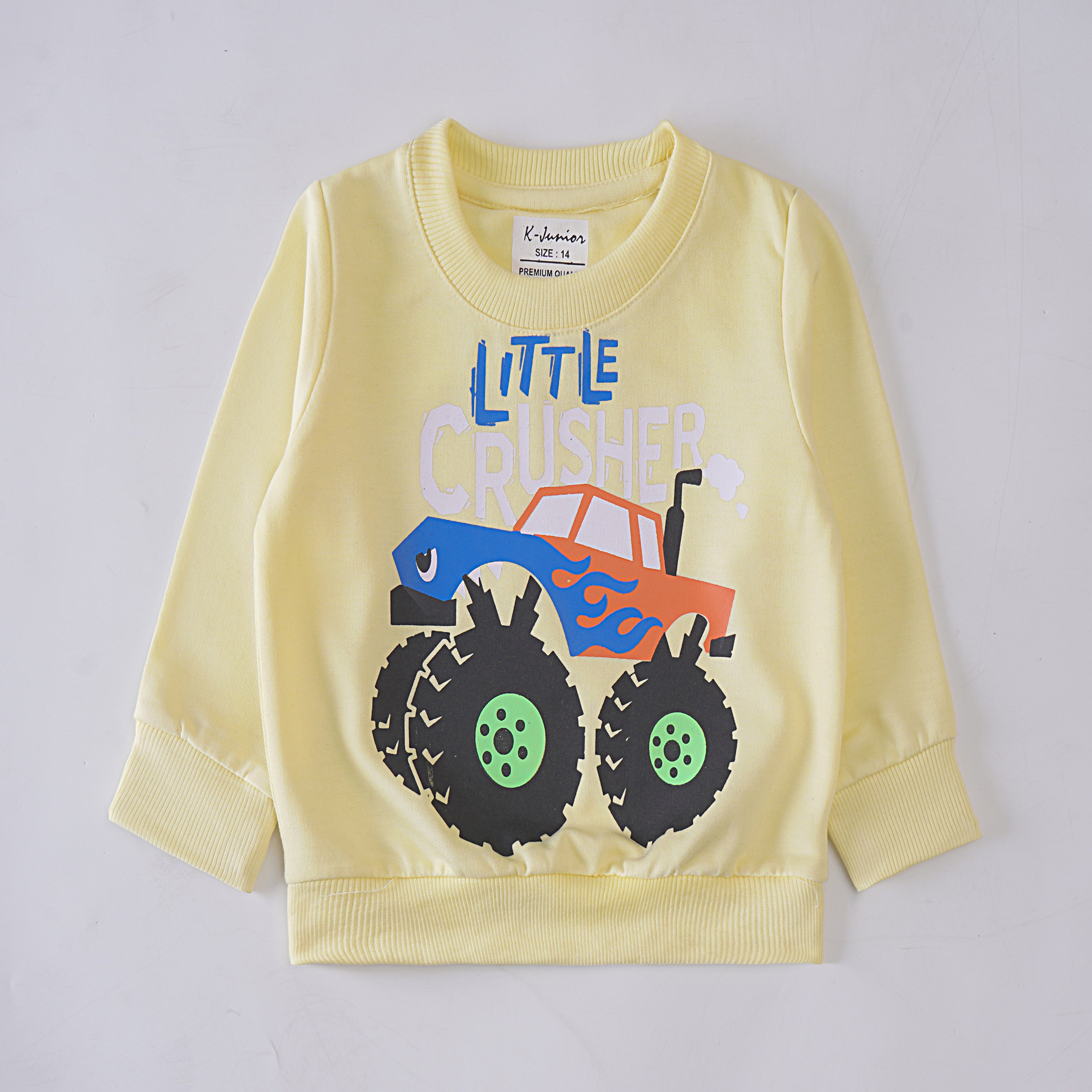Boys Printed Full Sleeve Sweat T-Shirt (Little-Crusher)