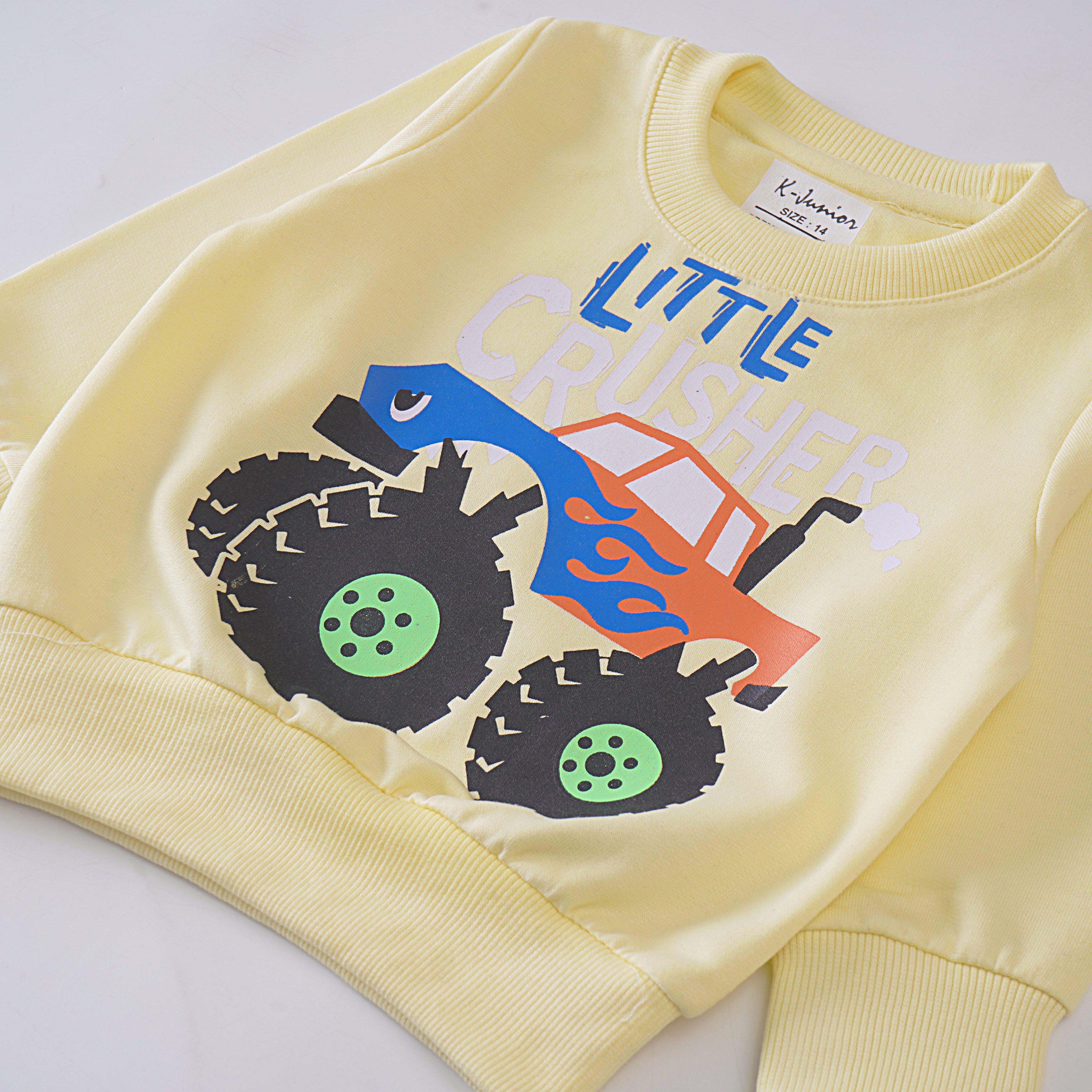 Boys Printed Full Sleeve Sweat T-Shirt (Little-Crusher)