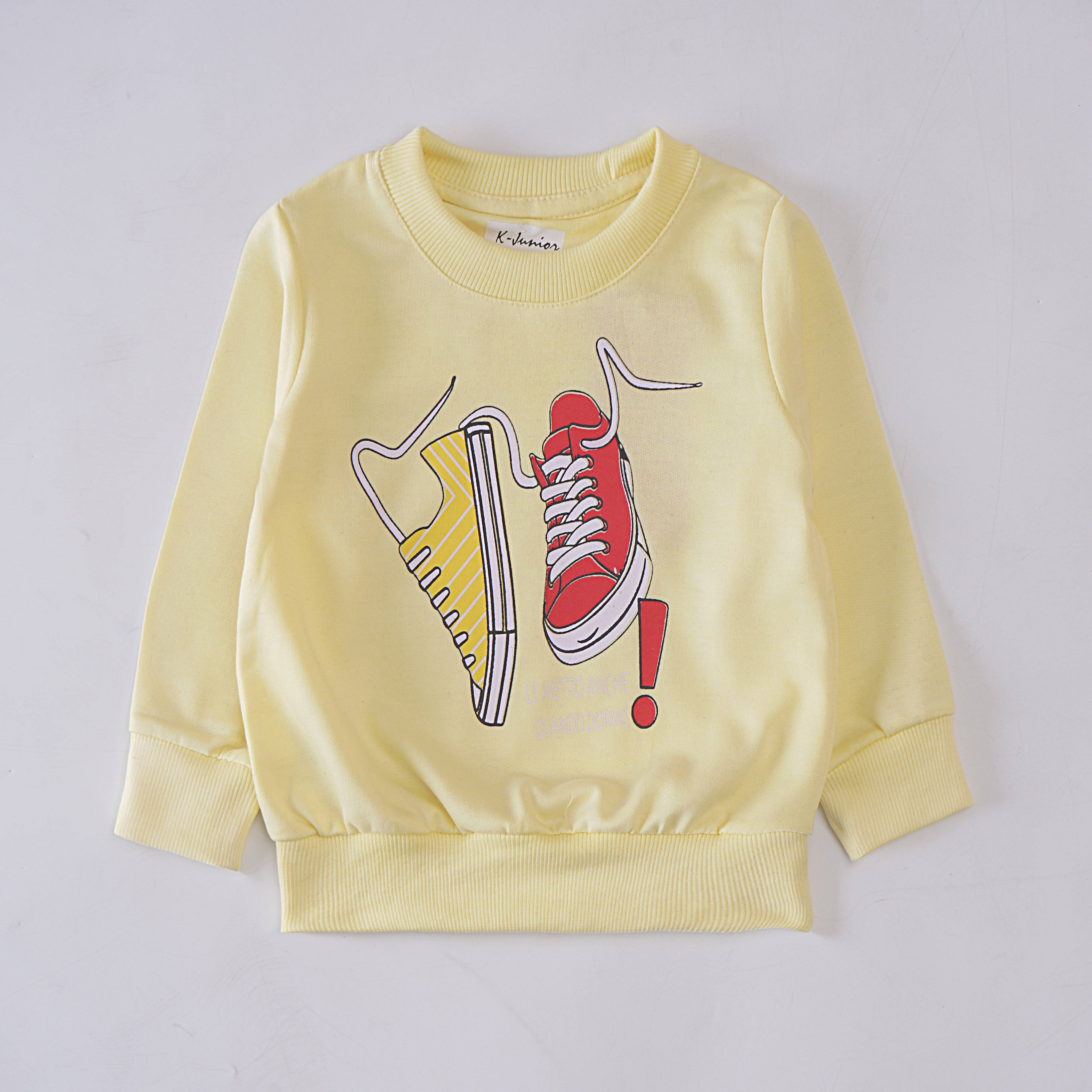 Boys Printed Full Sleeve Sweat T-Shirt (Shoes)