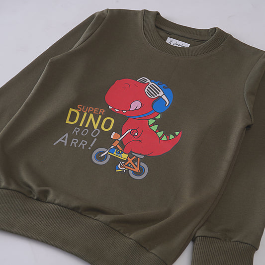 Boys Printed Full Sleeve Sweat T-Shirt (Dino)