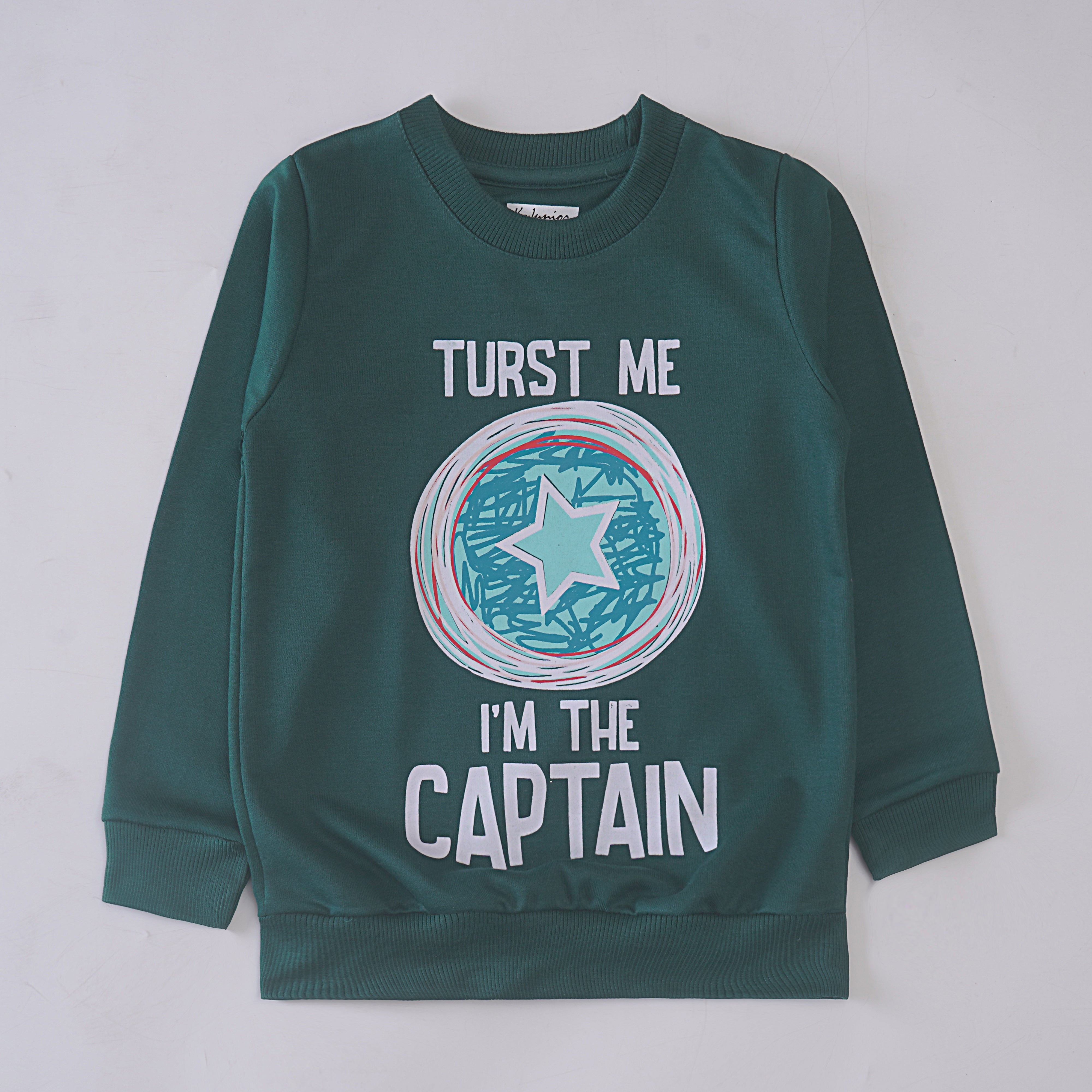 Boys Printed Full Sleeve Sweat T-Shirt (Trust-Me)