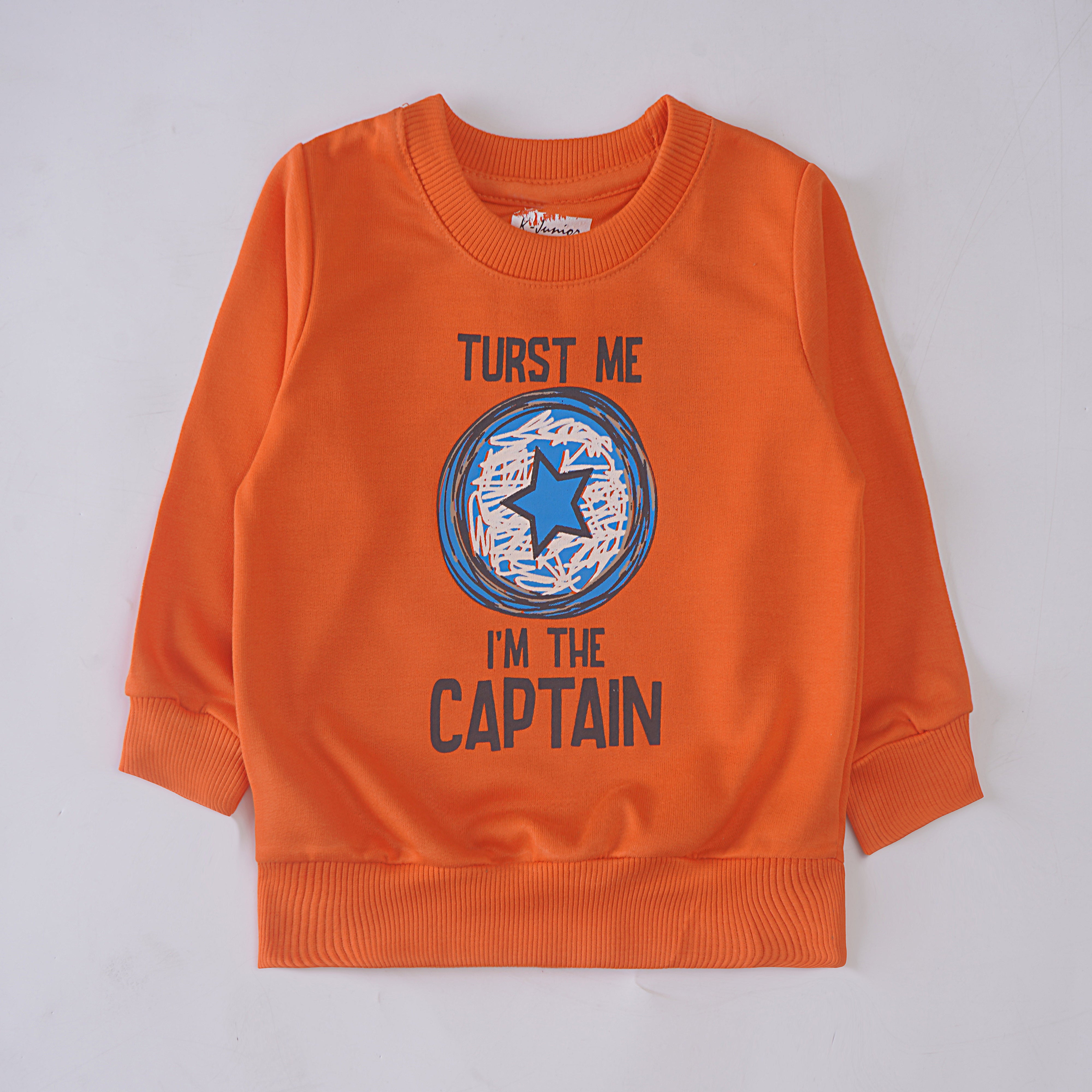 Boys Printed Full Sleeve Sweat T-Shirt (Trust-Me)