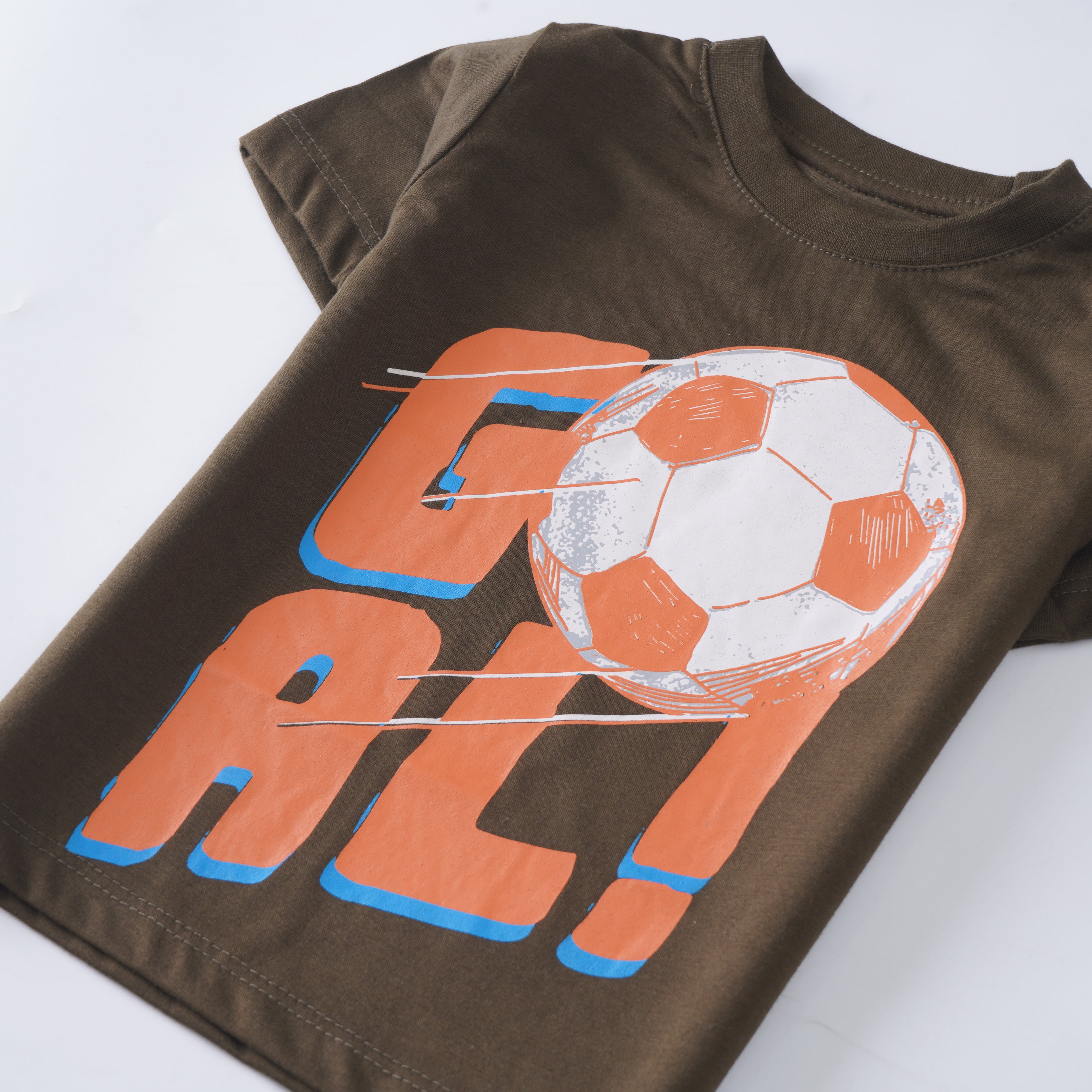 Boys Half Sleeves-Printed T-Shirt (Goal)
