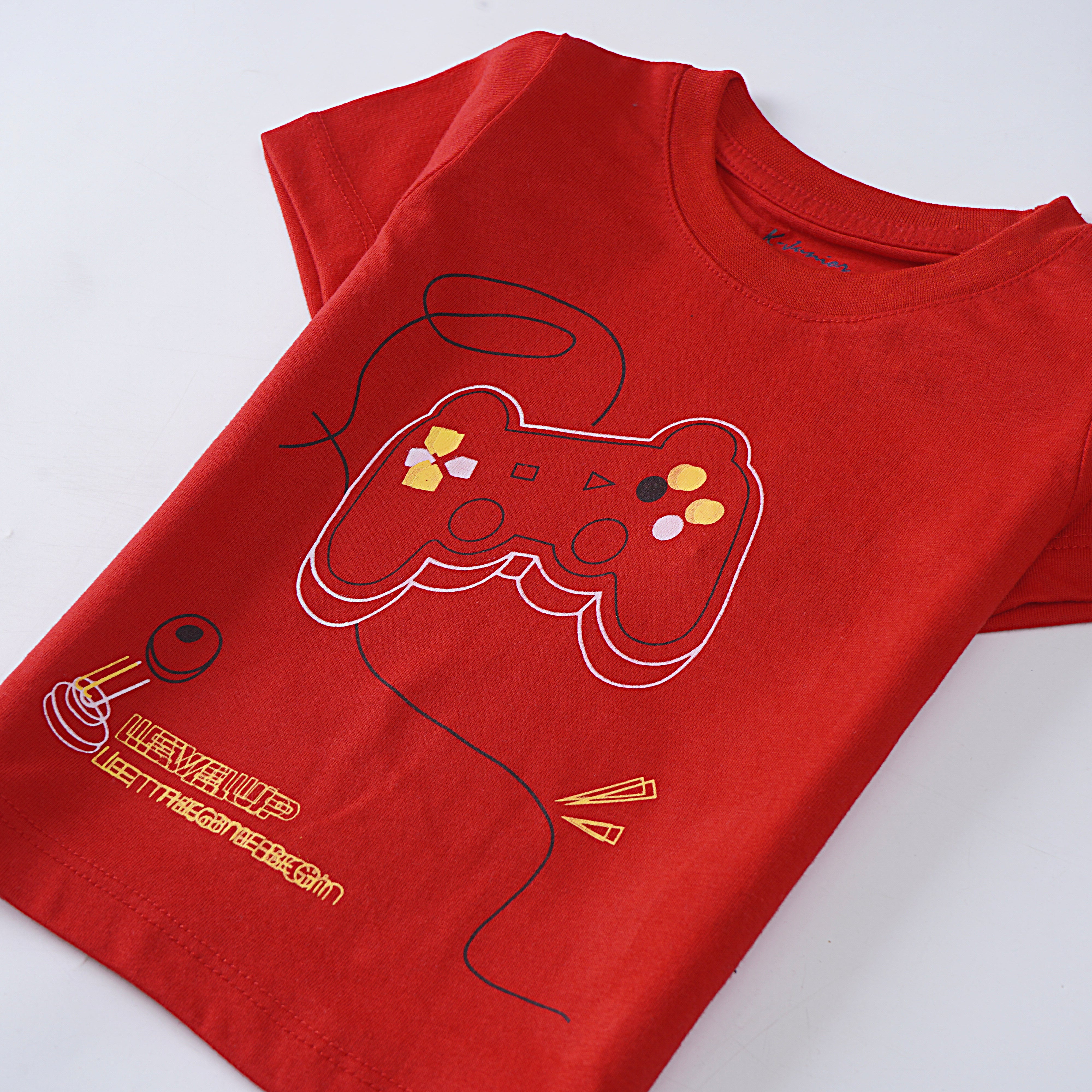 Boys Half Sleeves-Printed T-Shirt (Level Up)