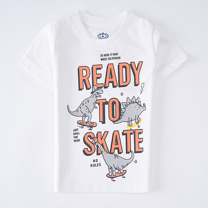 Infant Boys Half Sleeves-Printed T-Shirt (Ready)