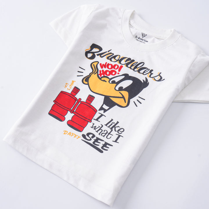 Boys Half Sleeves-Printed T-Shirt (Daffy)