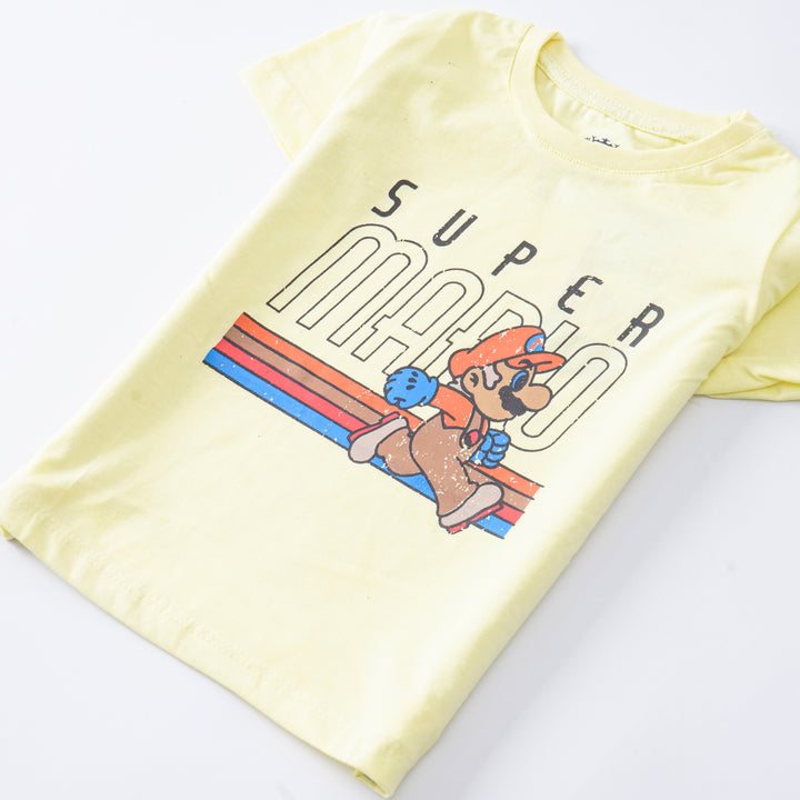 Boys Half Sleeves-Printed T-Shirt (Mario)