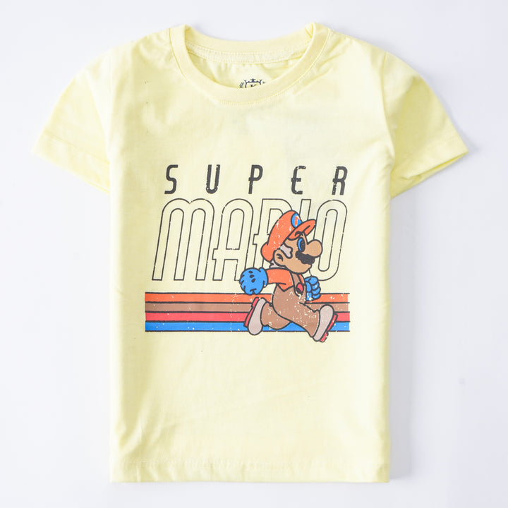 Boys Half Sleeves-Printed T-Shirt (Mario)