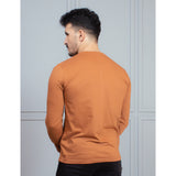 Men's full Sleeve Round Neck T-Shirt Camel Brown