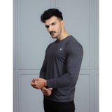 Men's full Sleeve Round Neck T-Shirt Charcoal