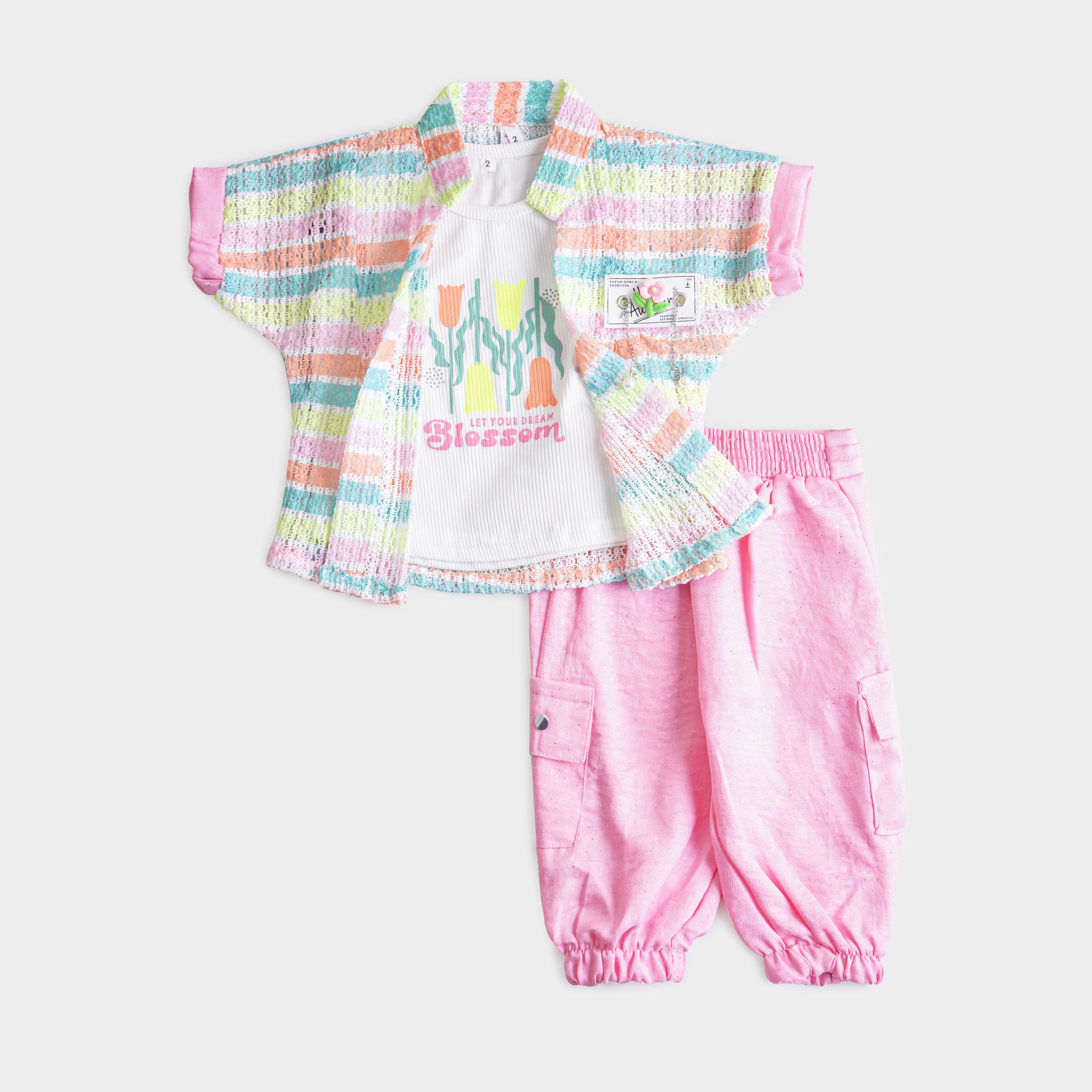 Imported Infant Baby Girl 3 Pcs Suit