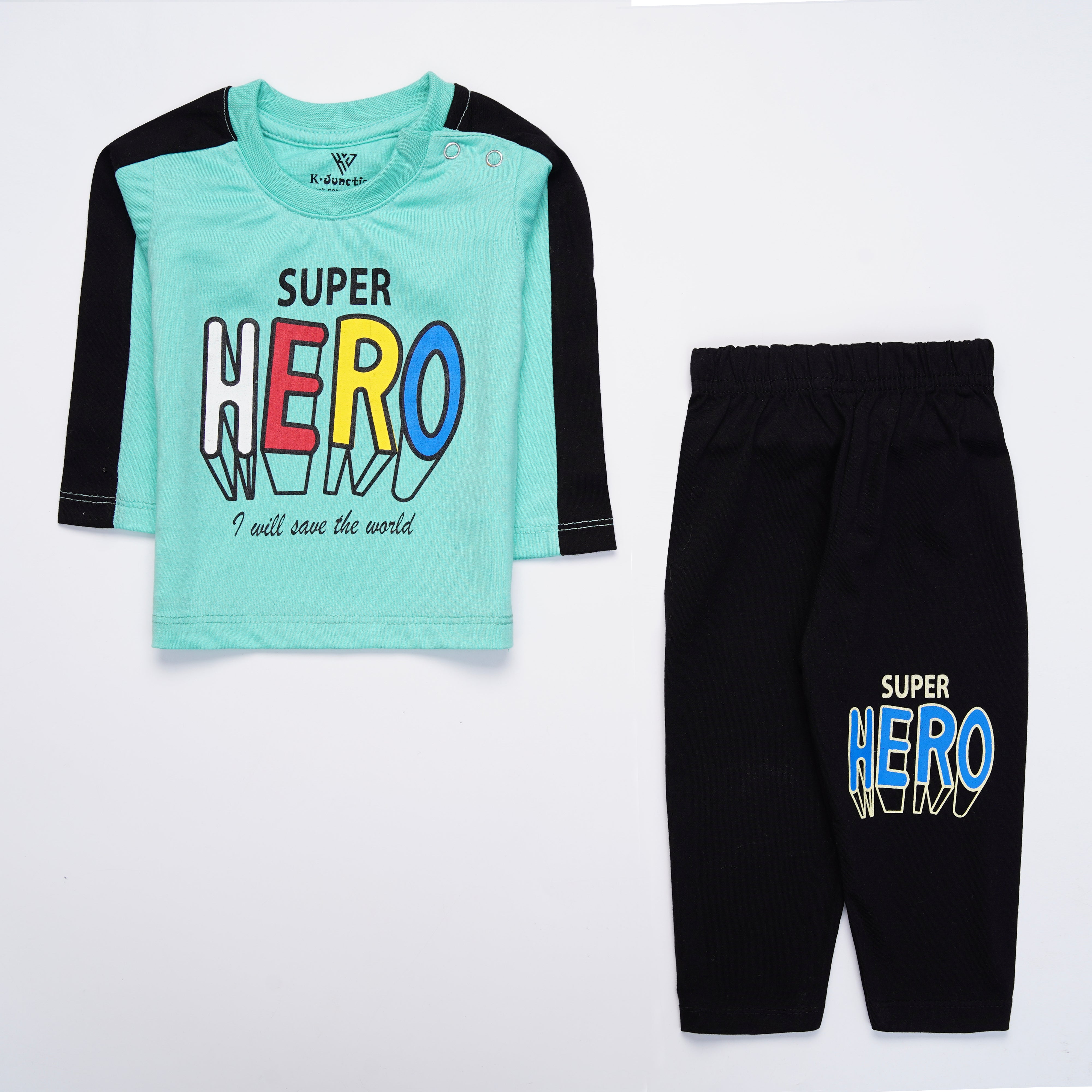 Infant Baba Printed Full Sleeve Suit (Super-Hero)
