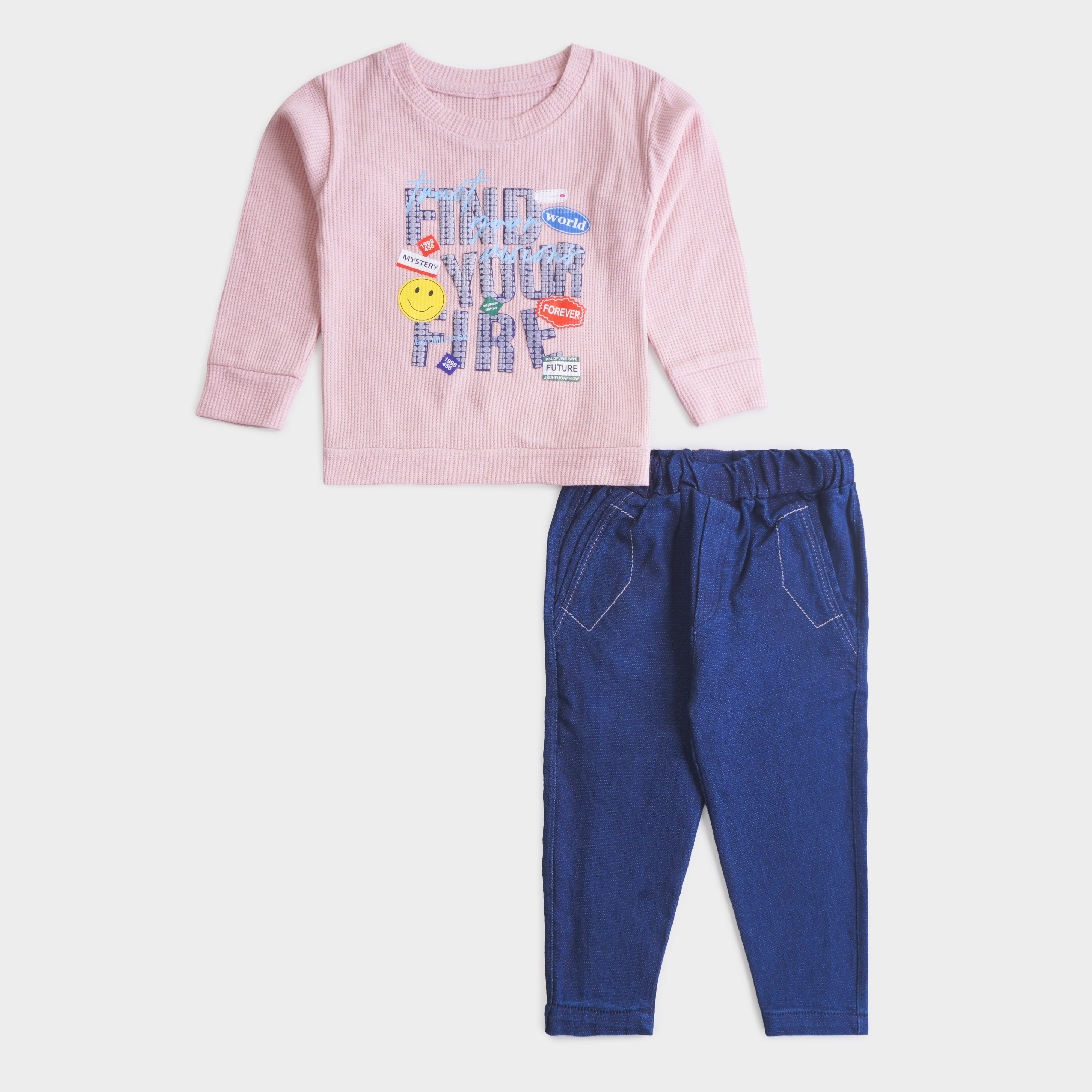 Infant Boys 2 Pcs Suit – Green, Pink & Skin Tone Winter Set (6-9 & 9-12 Months)