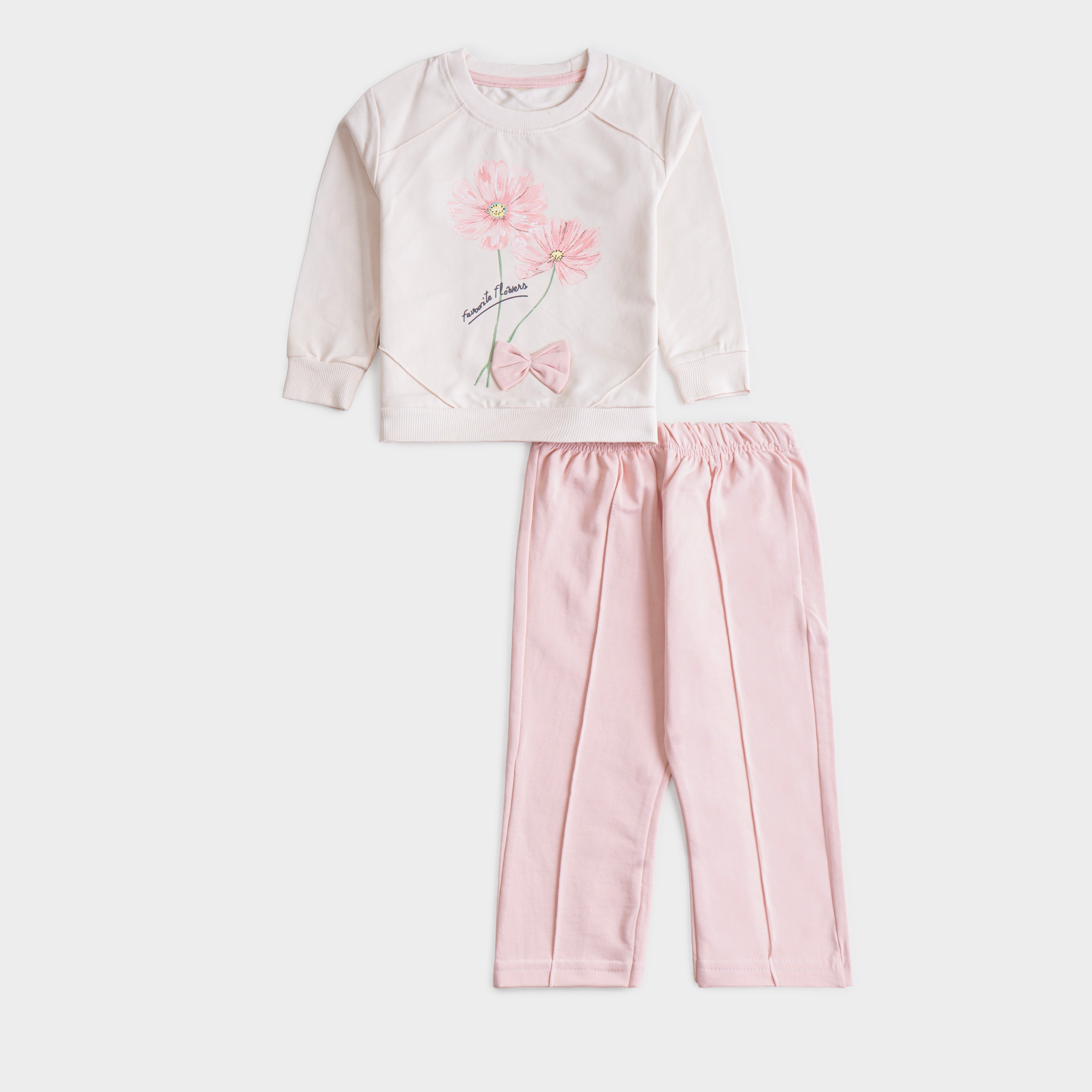 Girls 2 Pcs Winter Suit – Yellow, Pink & Green Co-ord Set (4 to 9 Years)