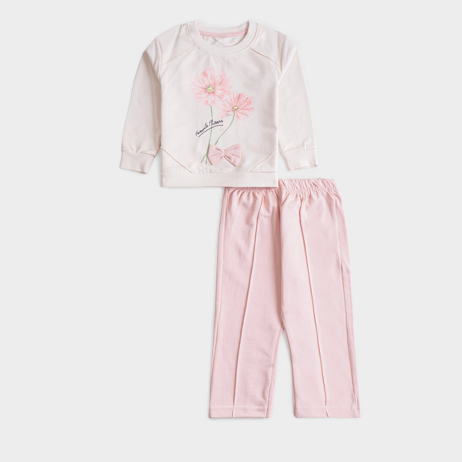 Girls 2 Pcs Winter Suit – Yellow, Pink & Green Co-ord Set (4 to 9 Years)