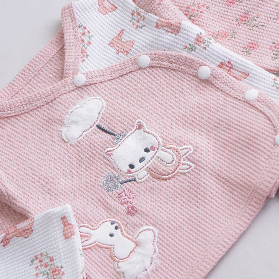 Infant Girls 2 Pcs Suit – Green & Pink Winter Outfit Set (3-6 Months)