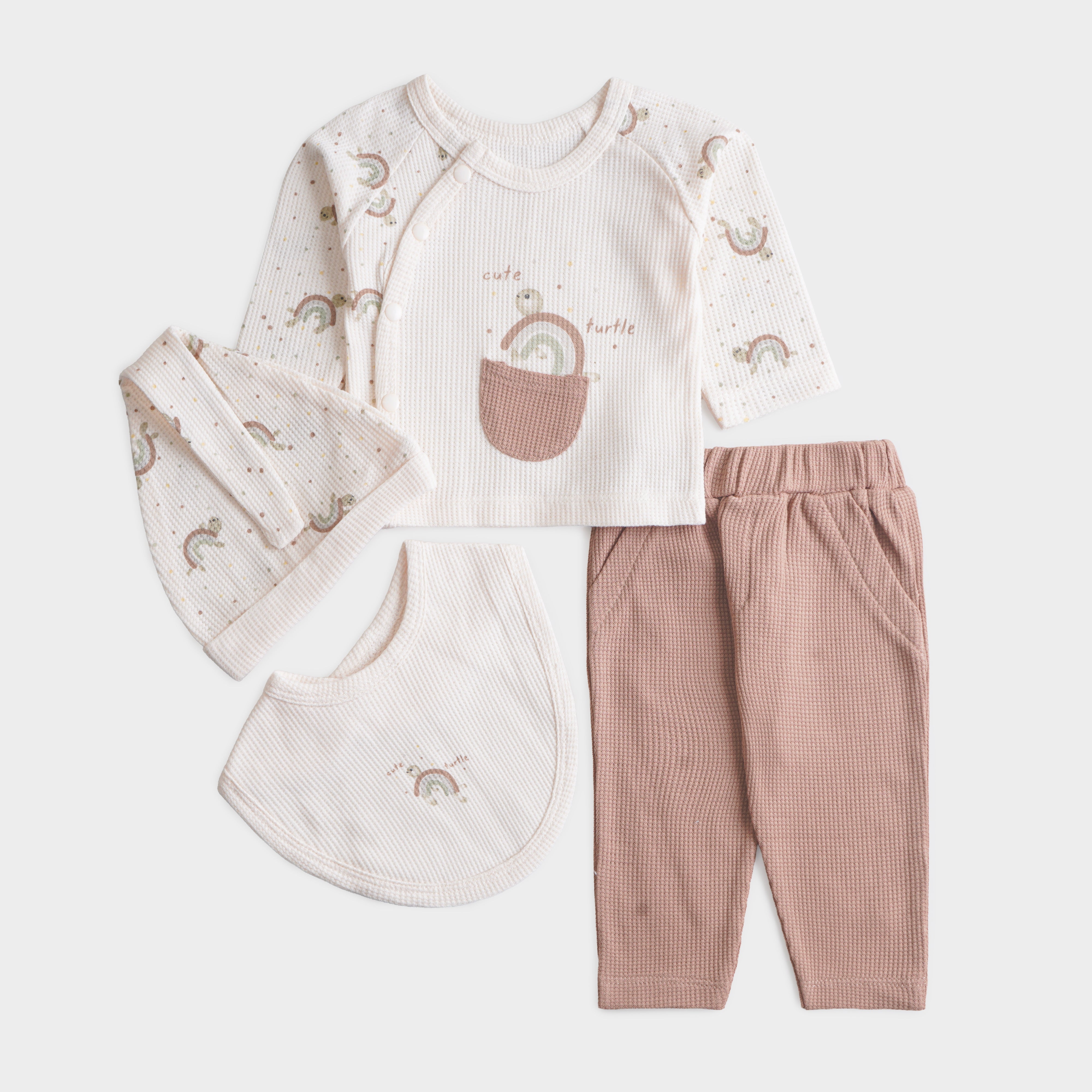 Infant Boys 2 Pcs Suit – Brown & Green Winter Outfit Set (3-6 Months)