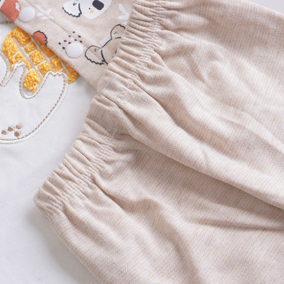 Infant Girls 3 Pcs Suit – Grey, Sky Blue & Skin Tone Winter Set (3-6 Months)