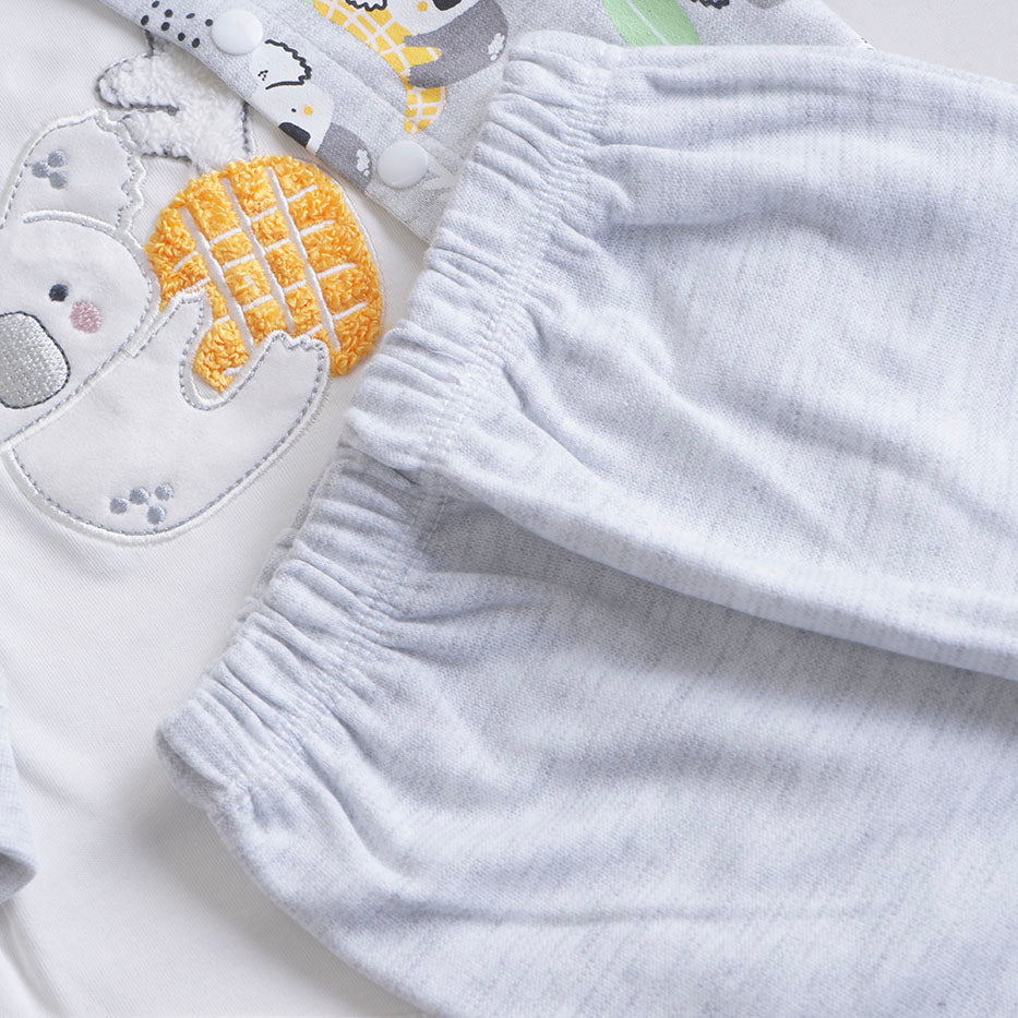 Infant Girls 3 Pcs Suit – Grey, Sky Blue & Skin Tone Winter Set (3-6 Months)