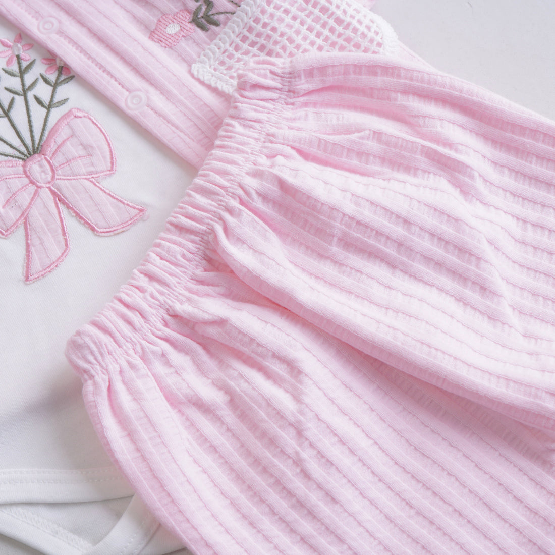 Infant Girls 3 Pcs Suit – Peach, Pink & Yellow Winter Set (3-6 Months)