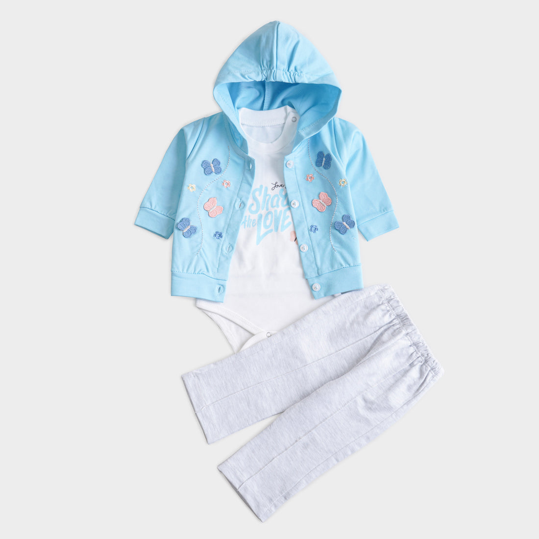 Infant Girls 3 Pcs Suit – 7 Vibrant Colors Winter Outfit Set (3-6 Months)