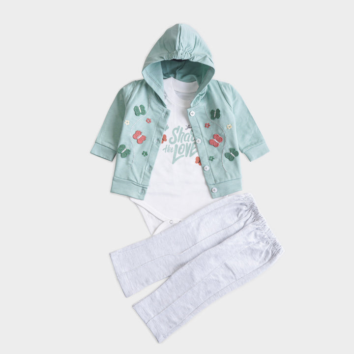 Infant Girls 3 Pcs Suit – 7 Vibrant Colors Winter Outfit Set (3-6 Months)
