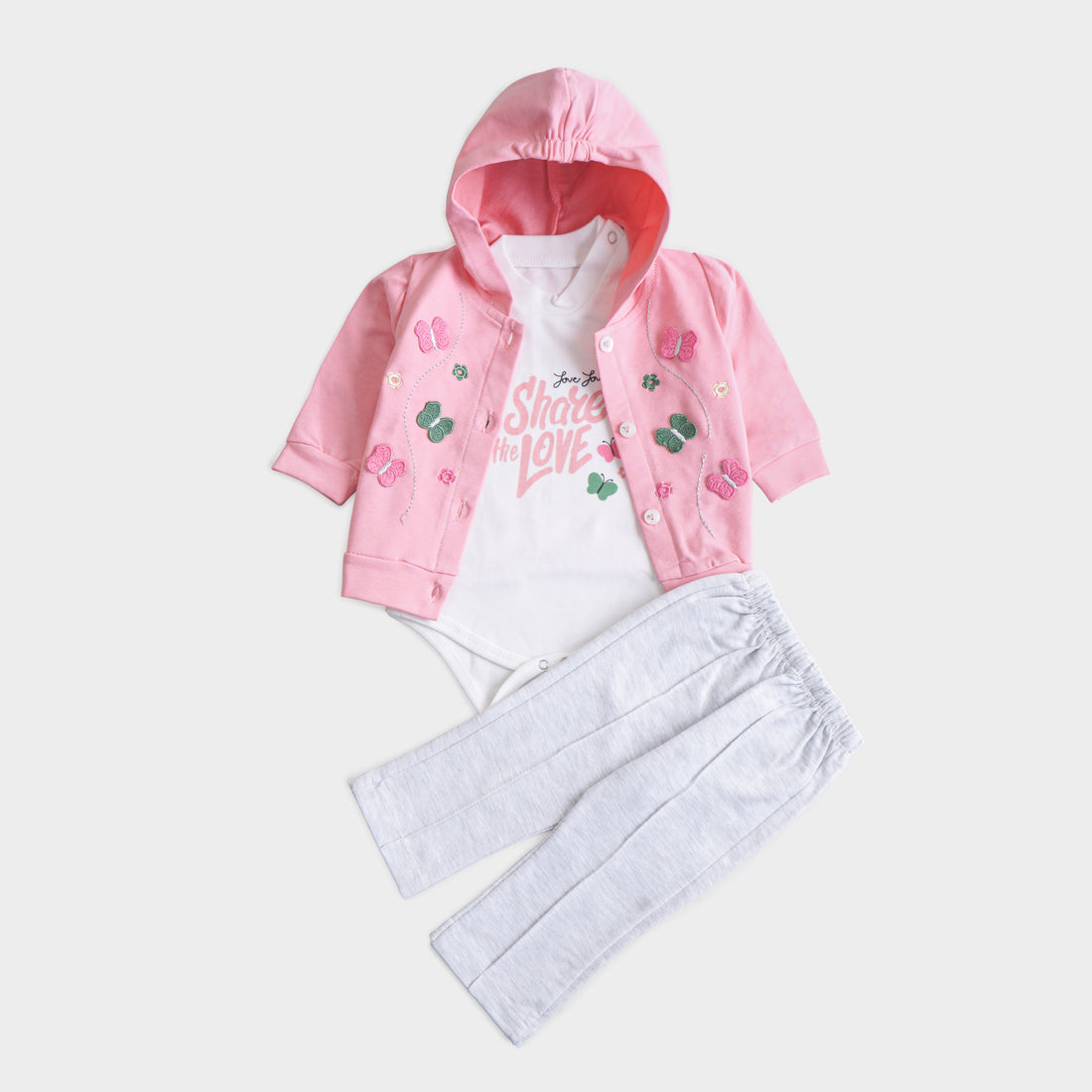 Infant Girls 3 Pcs Suit – 7 Vibrant Colors Winter Outfit Set (3-6 Months)