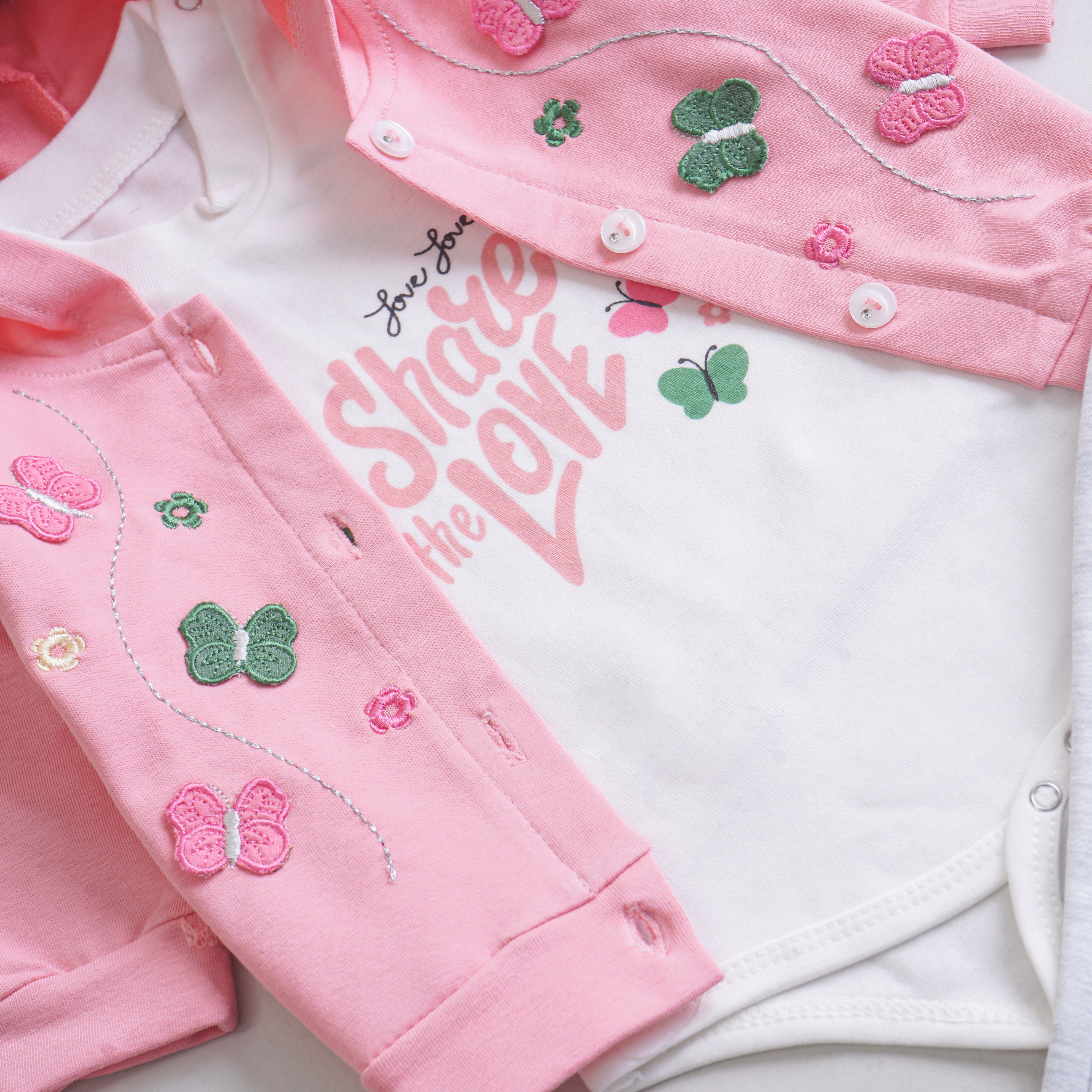 Infant Girls 3 Pcs Suit – 7 Vibrant Colors Winter Outfit Set (3-6 Months)