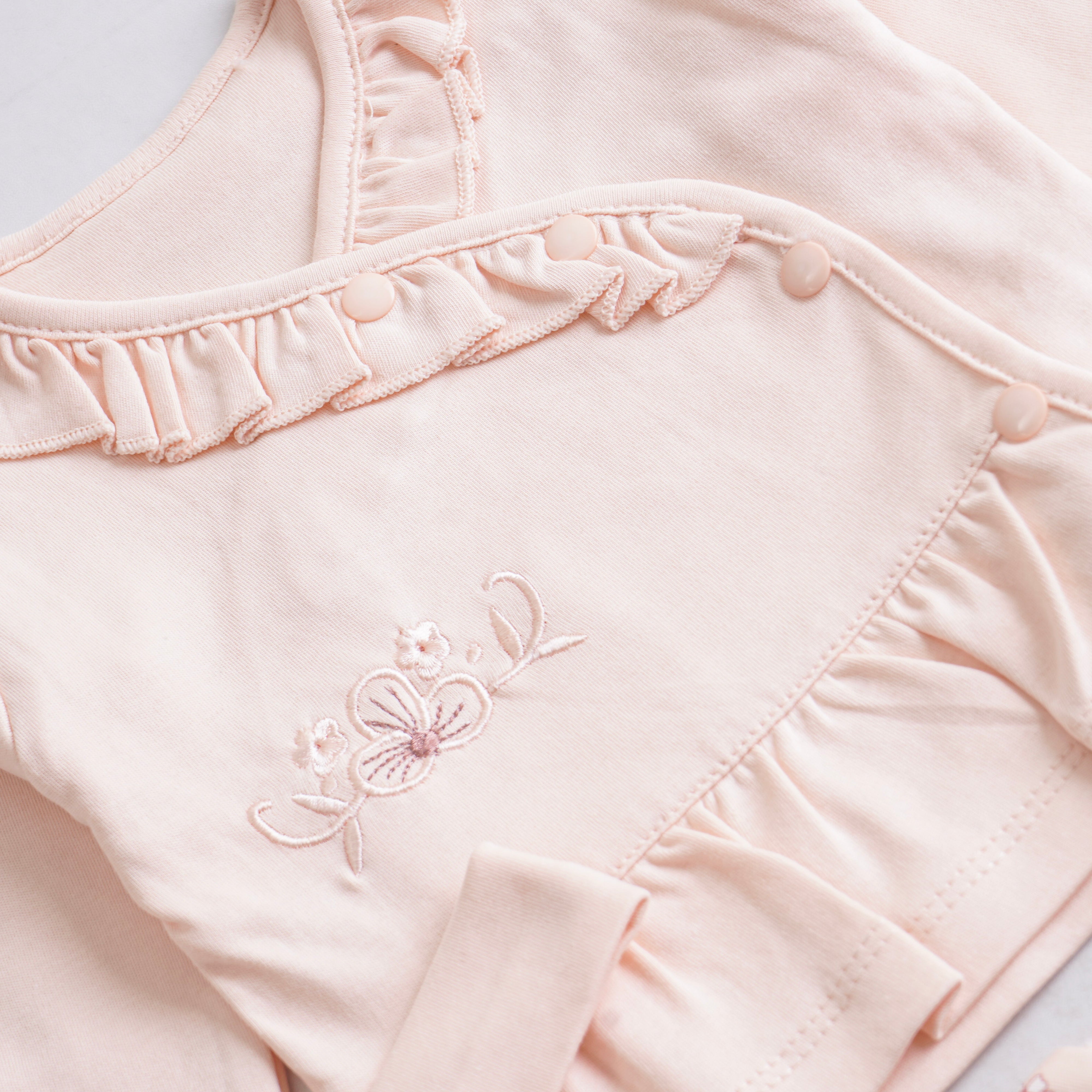 Infant Girls 3 Pcs Suit – Peach, Green & Yellow Winter Outfit Set (3-6 Months)