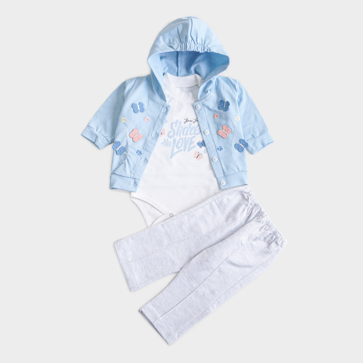 Infant Girls 3 Pcs Suit – 7 Vibrant Colors Winter Outfit Set (3-6 Months)