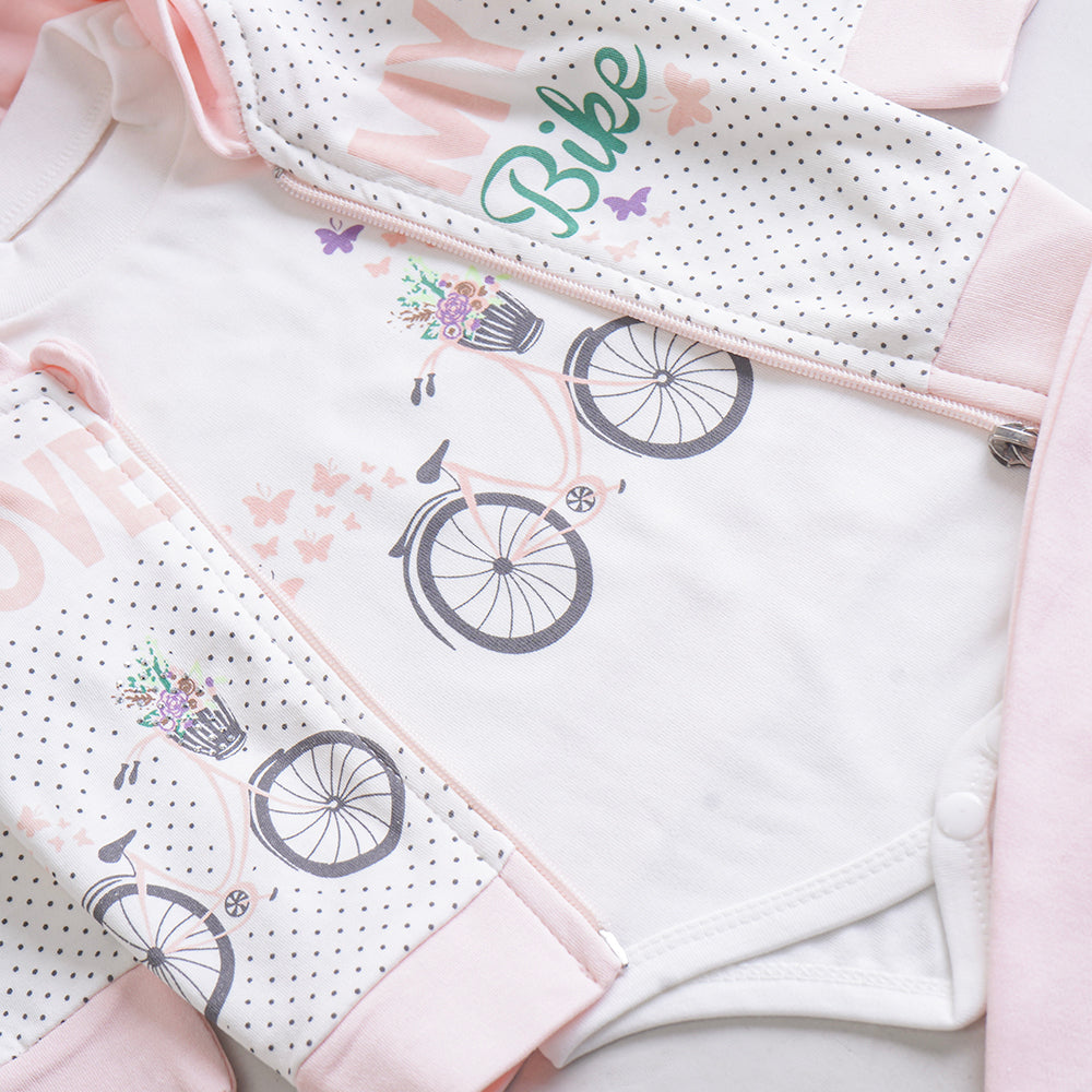 Infant Girls 3 Pcs Suit – Pink, Green, Peach & Yellow Winter Set (3-6 Months)