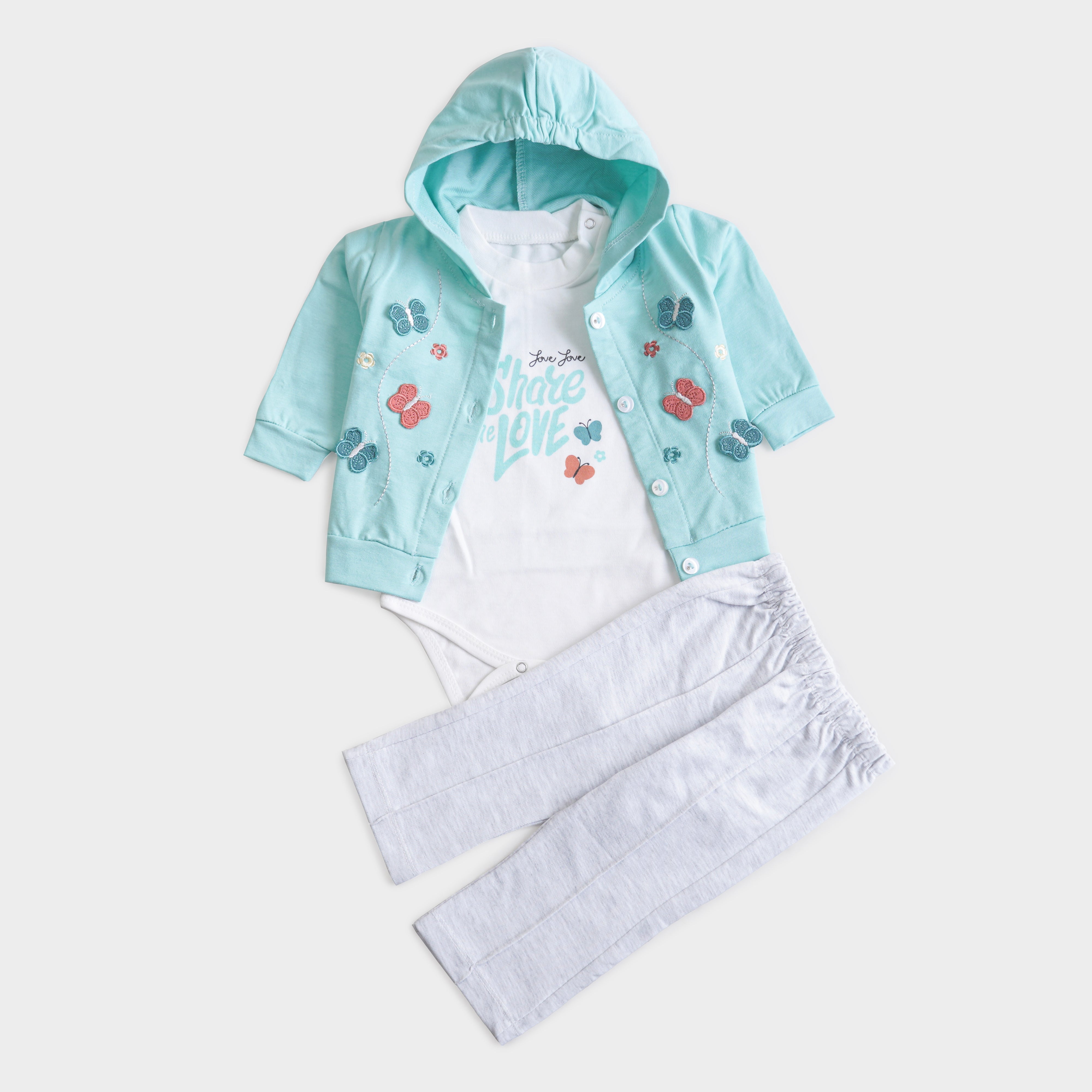 Infant Girls 3 Pcs Suit – 7 Vibrant Colors Winter Outfit Set (3-6 Months)