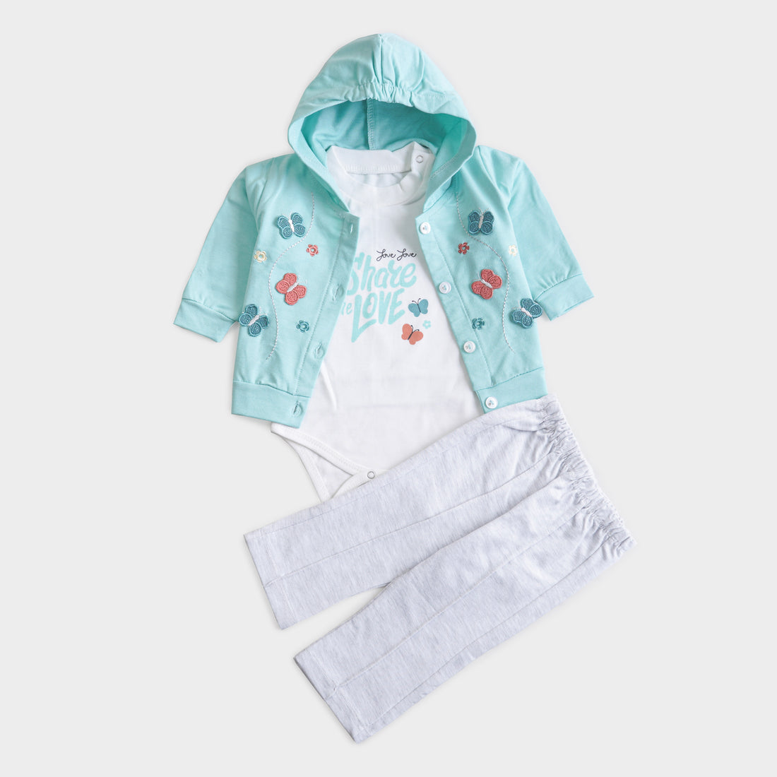 Infant Girls 3 Pcs Suit – 7 Vibrant Colors Winter Outfit Set (3-6 Months)