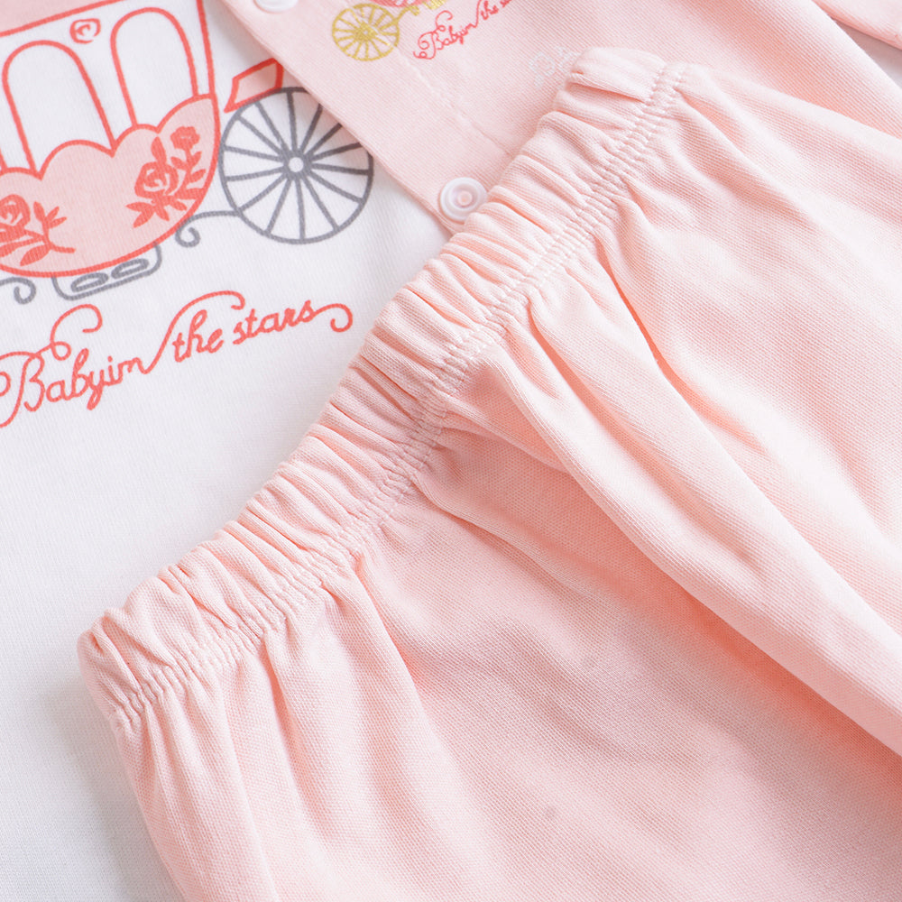 Infant Girls 3 Pcs Suit – Green, Peach & Pink Winter Outfit Set (3-6 Months)