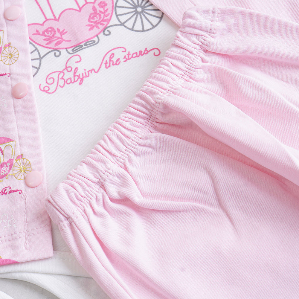 Infant Girls 3 Pcs Suit – Green, Peach & Pink Winter Outfit Set (3-6 Months)