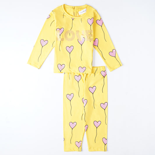 Girls Printed Full Sleeve Suit